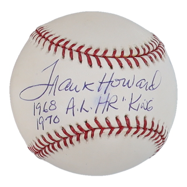 Frank Howard Signed OML Baseball Inscribed "1968 1970 A.L. HR King" (Beckett) at PristineAuction.com Frank Howard Signed OML Baseball Inscribed "1968 1970 A.L. HR King" (Beckett) at PristineAuction.com