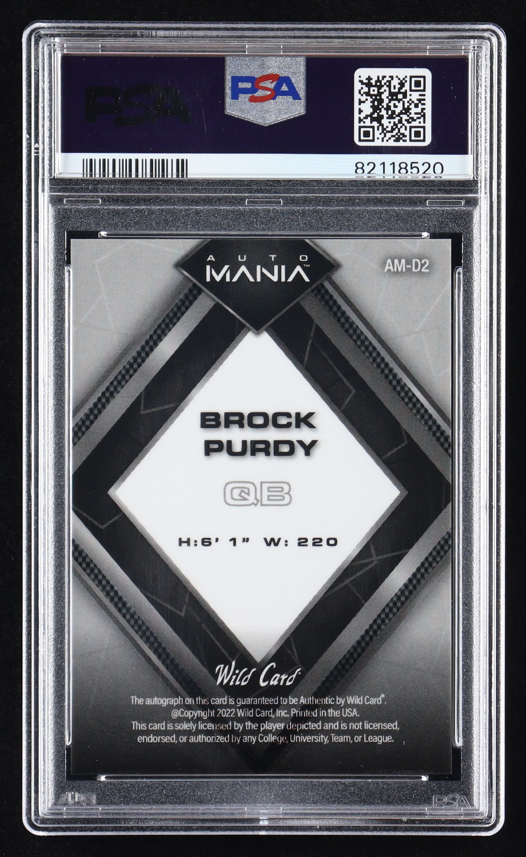 Brock Purdy 2022 Wild Card Auto Mania Rainbow Orange Autographs #AMD2 RC (PSA 10) at PristineAuction.com Brock Purdy 2022 Wild Card Auto Mania Rainbow Orange Autographs #AMD2 RC (PSA 10) at PristineAuction.com