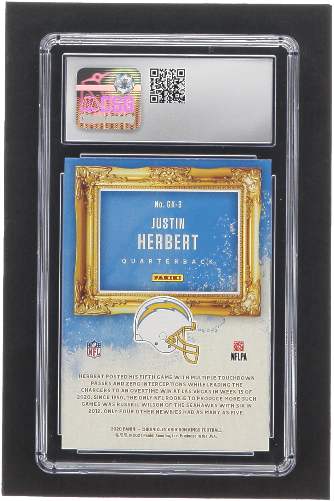 Justin Herbert 2020 Gridiron Kings #3 RC (CSG 9.5) at PristineAuction.com Justin Herbert 2020 Gridiron Kings #3 RC (CSG 9.5) at PristineAuction.com