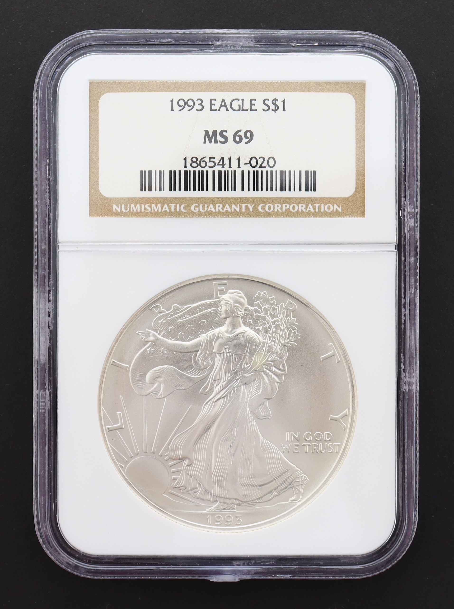 1993 American Silver Eagle (NGC MS69) at PristineAuction.com 1993 American Silver Eagle (NGC MS69) at PristineAuction.com