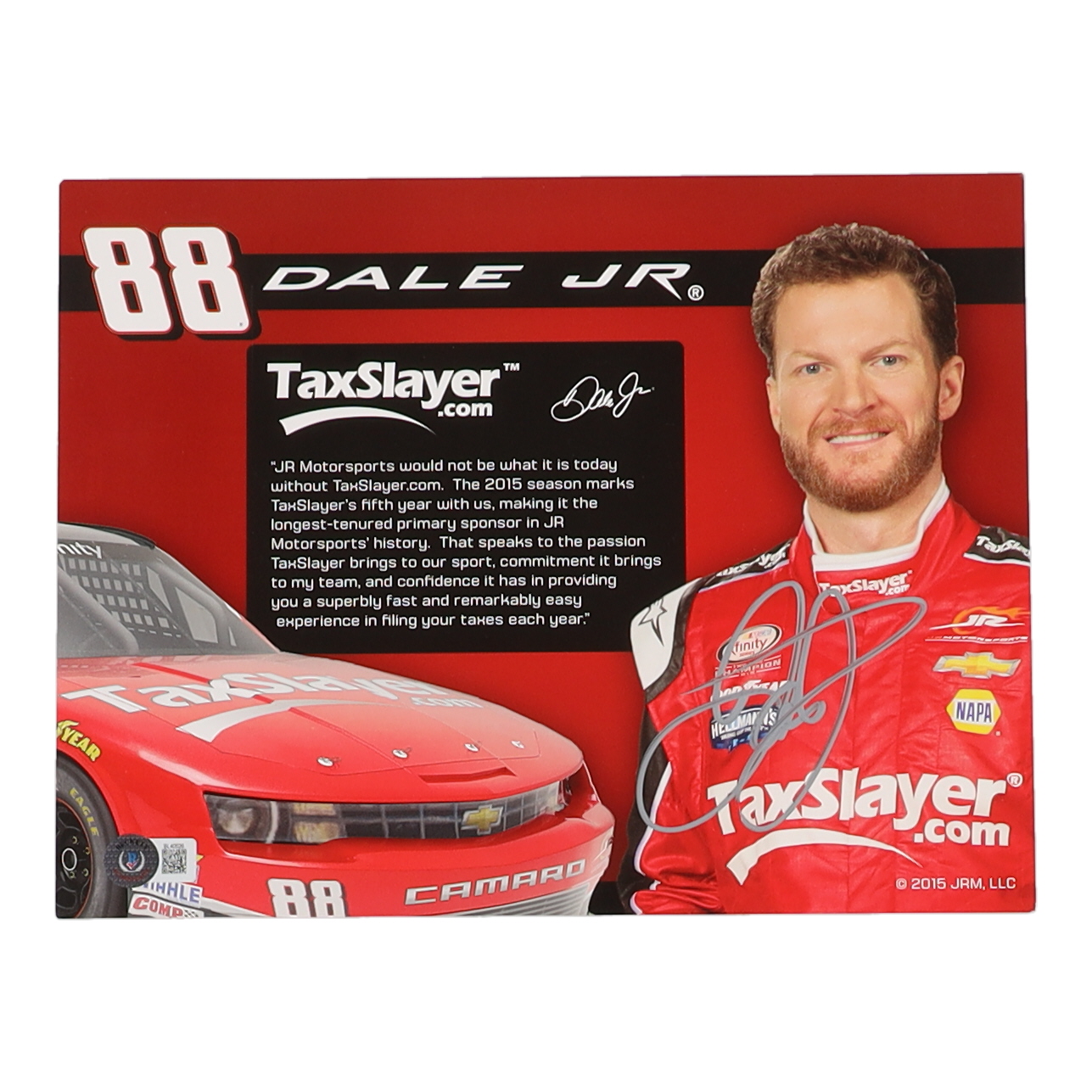 Dale Earnhardt Jr. Signed NASCAR 8x10 Flyer (Beckett) at PristineAuction.com Dale Earnhardt Jr. Signed NASCAR 8x10 Flyer (Beckett) at PristineAuction.com