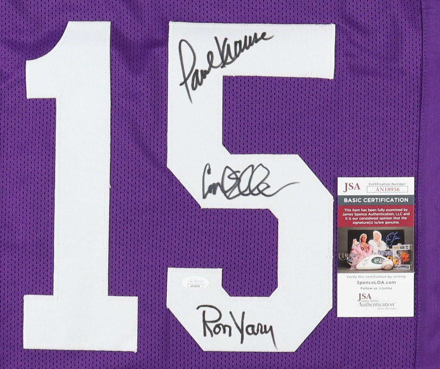 Paul Krause, Carl Eller & Ron Yary Signed Jersey (JSA) at PristineAuction.com Paul Krause, Carl Eller & Ron Yary Signed Jersey (JSA) at PristineAuction.com