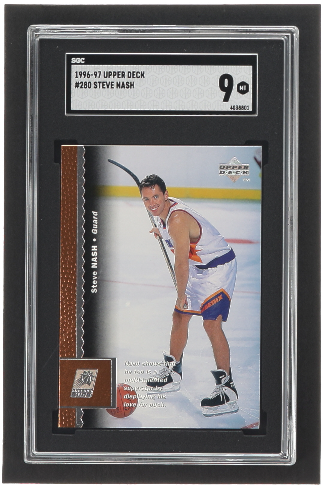 Steve Nash 1996-97 Upper Deck #280 RC (SGC 9) at PristineAuction.com Steve Nash 1996-97 Upper Deck #280 RC (SGC 9) at PristineAuction.com