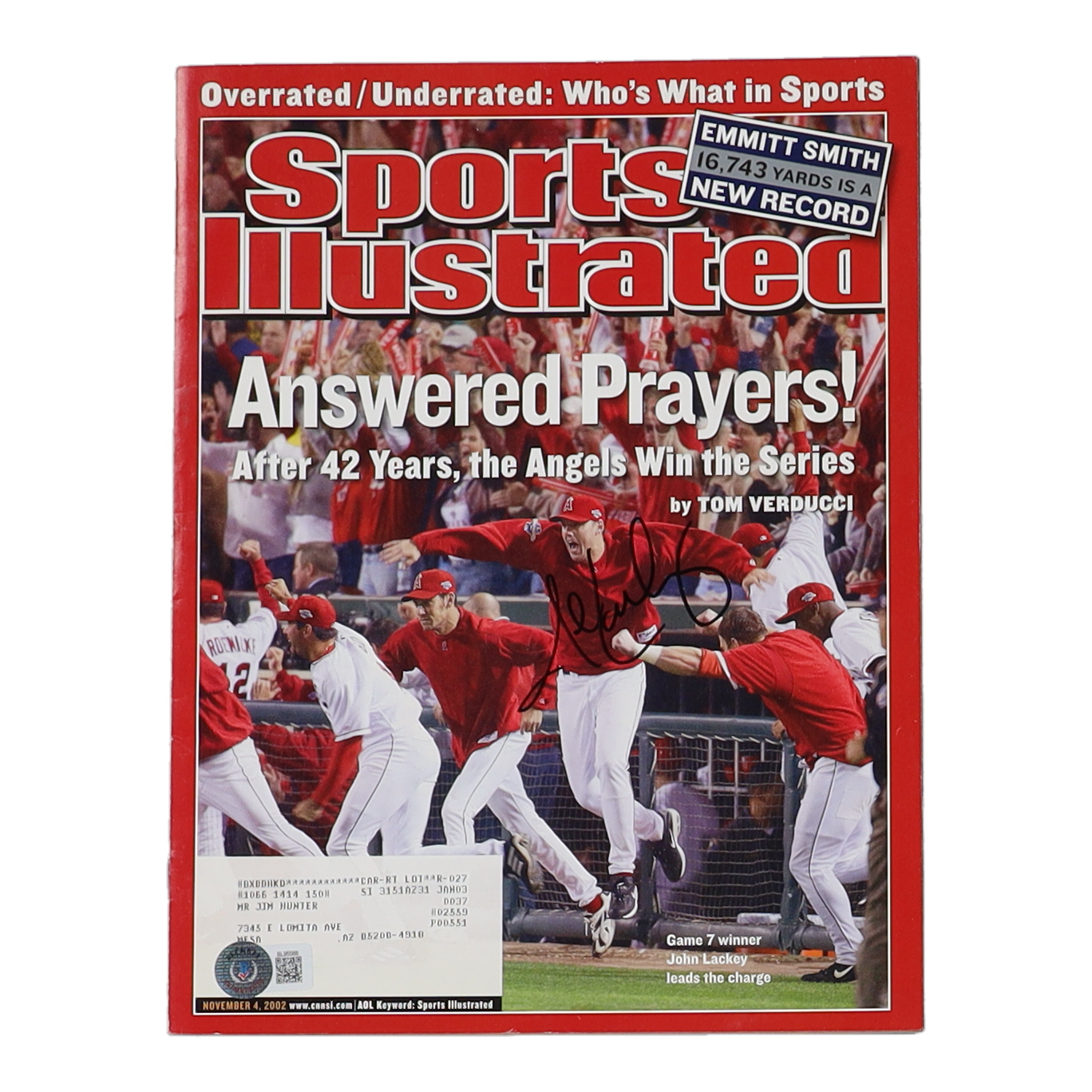 John Lackey Signed 2002 Sports Illustrated Magazine (Beckett) at PristineAuction.com John Lackey Signed 2002 Sports Illustrated Magazine (Beckett) at PristineAuction.com