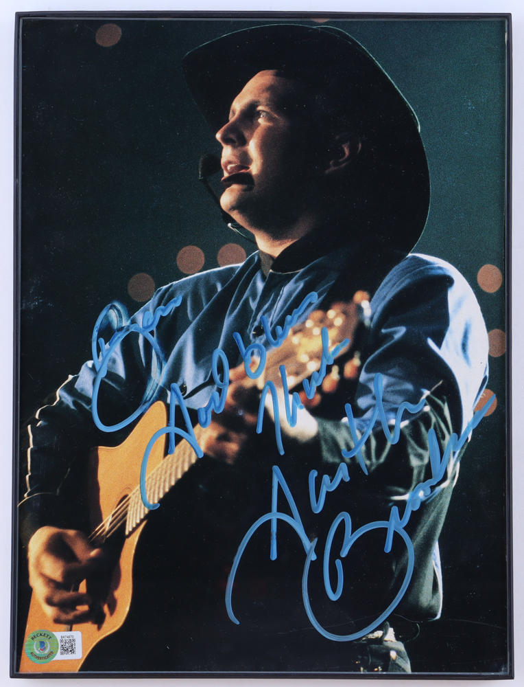 Garth Brooks Signed Custom Framed Photo Inscribed "God Bless" & "Thanks