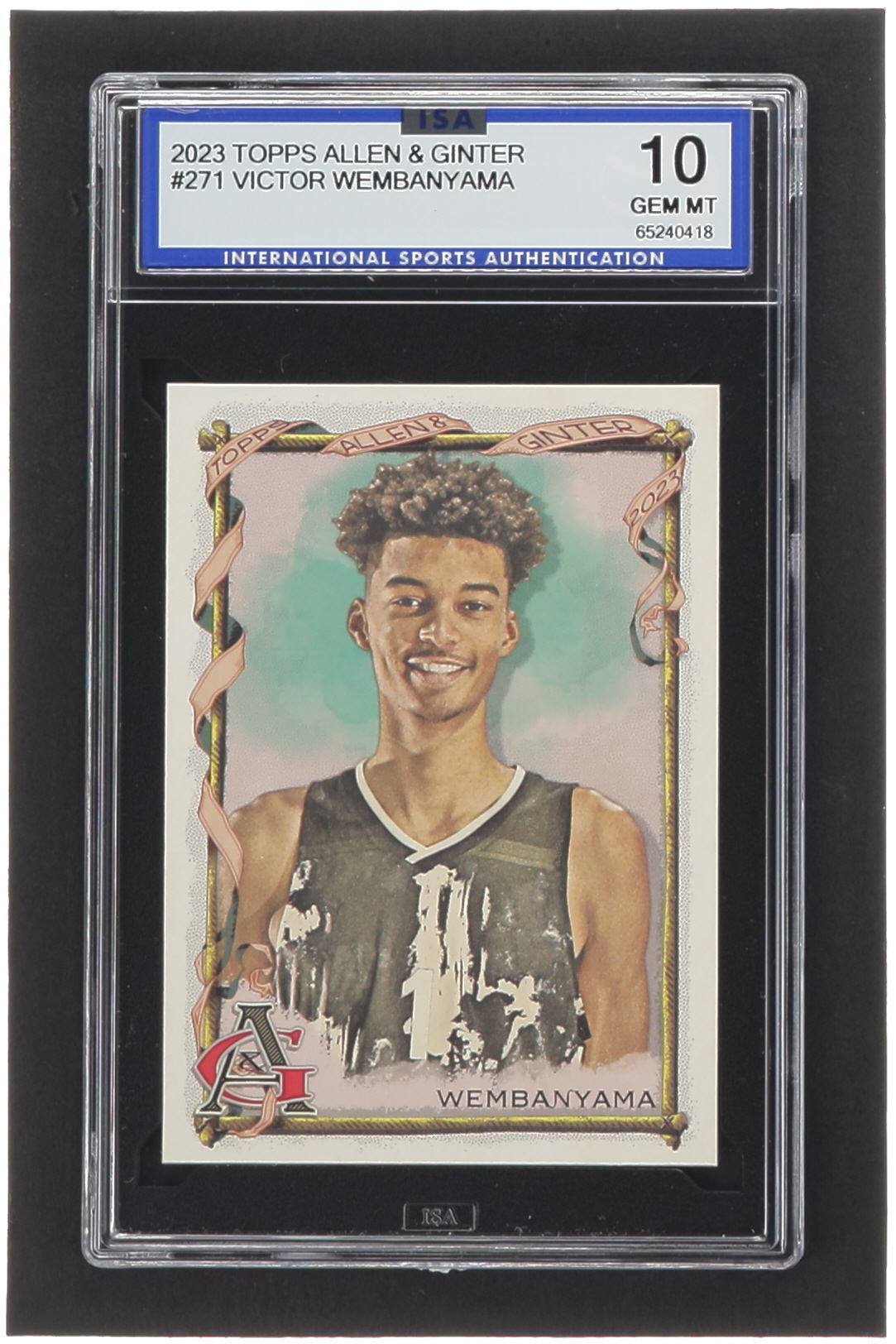 Victor Wembanyama 2023 Topps Allen and Ginter #271 RC (ISA 10) at PristineAuction.com Victor Wembanyama 2023 Topps Allen and Ginter #271 RC (ISA 10) at PristineAuction.com