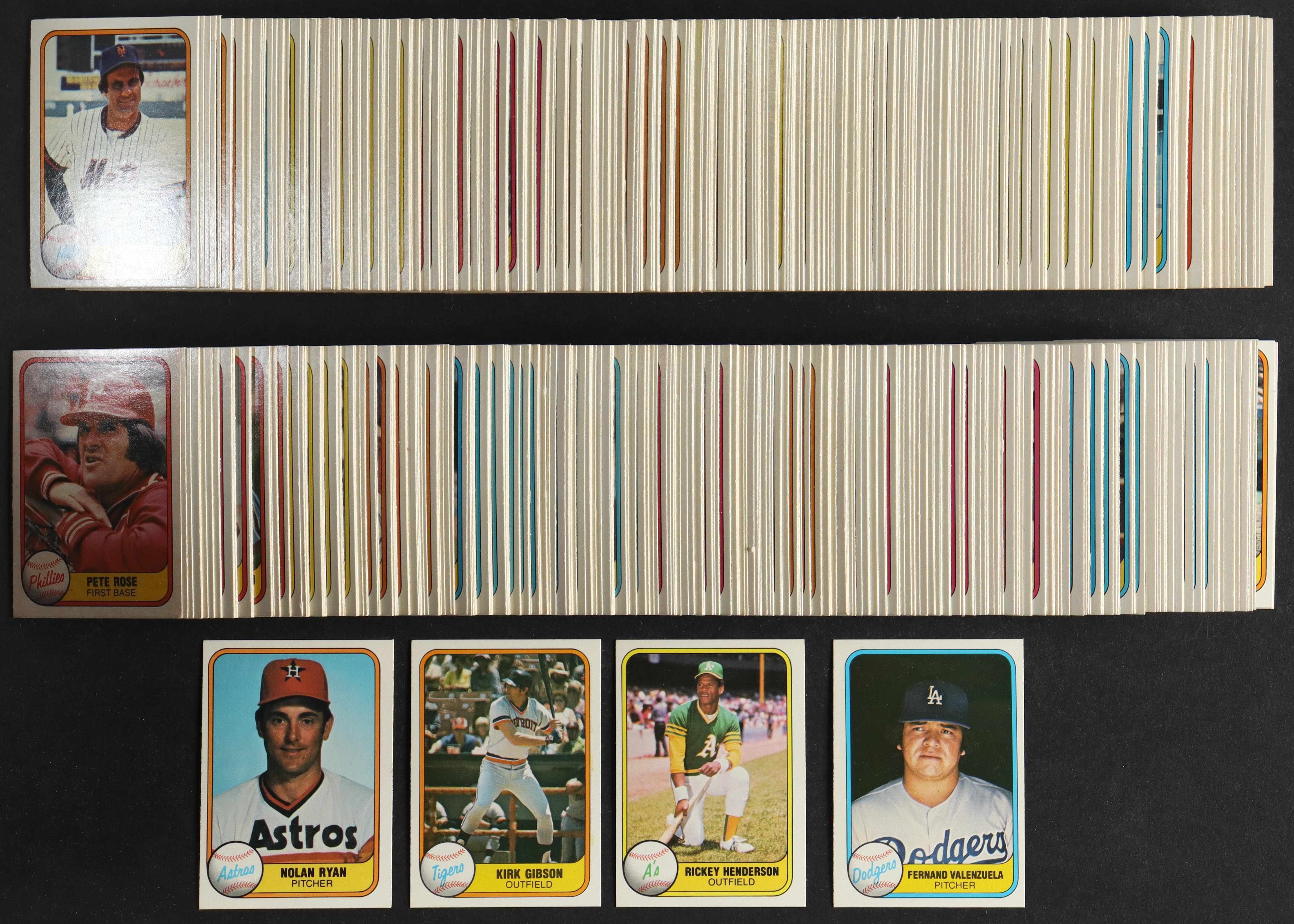 1981 Fleer Baseball Complete Set of (660) Cards with Fernando Valenzuela #140 RC, Rickey Henderson #574, Nolan Ryan #57, Kirk Gibson #481 RC at PristineAuction.com 1981 Fleer Baseball Complete Set of (660) Cards with Fernando Valenzuela #140 RC, Rickey Henderson #574, Nolan Ryan #57, Kirk Gibson #481 RC at PristineAuction.com
