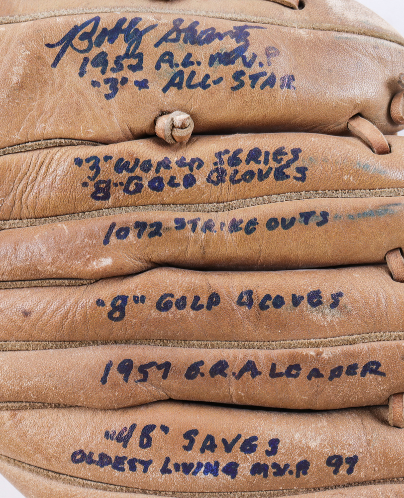 Bobby Shantz Signed Regent Baseball Glove with Multiple Career Stat Inscriptions (Beckett) at PristineAuction.com Bobby Shantz Signed Regent Baseball Glove with Multiple Career Stat Inscriptions (Beckett) at PristineAuction.com