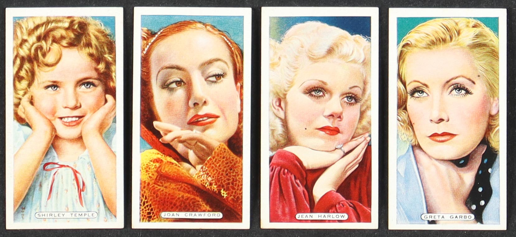 1936 Ardath Film, Stage and Radio Stars Complete Set of (50) Cigarette Cards with Greta Garbo #18, Shirley Temple #44, Jean Harlow #22, Joan Crawford #14 at PristineAuction.com 1936 Ardath Film, Stage and Radio Stars Complete Set of (50) Cigarette Cards with Greta Garbo #18, Shirley Temple #44, Jean Harlow #22, Joan Crawford #14 at PristineAuction.com