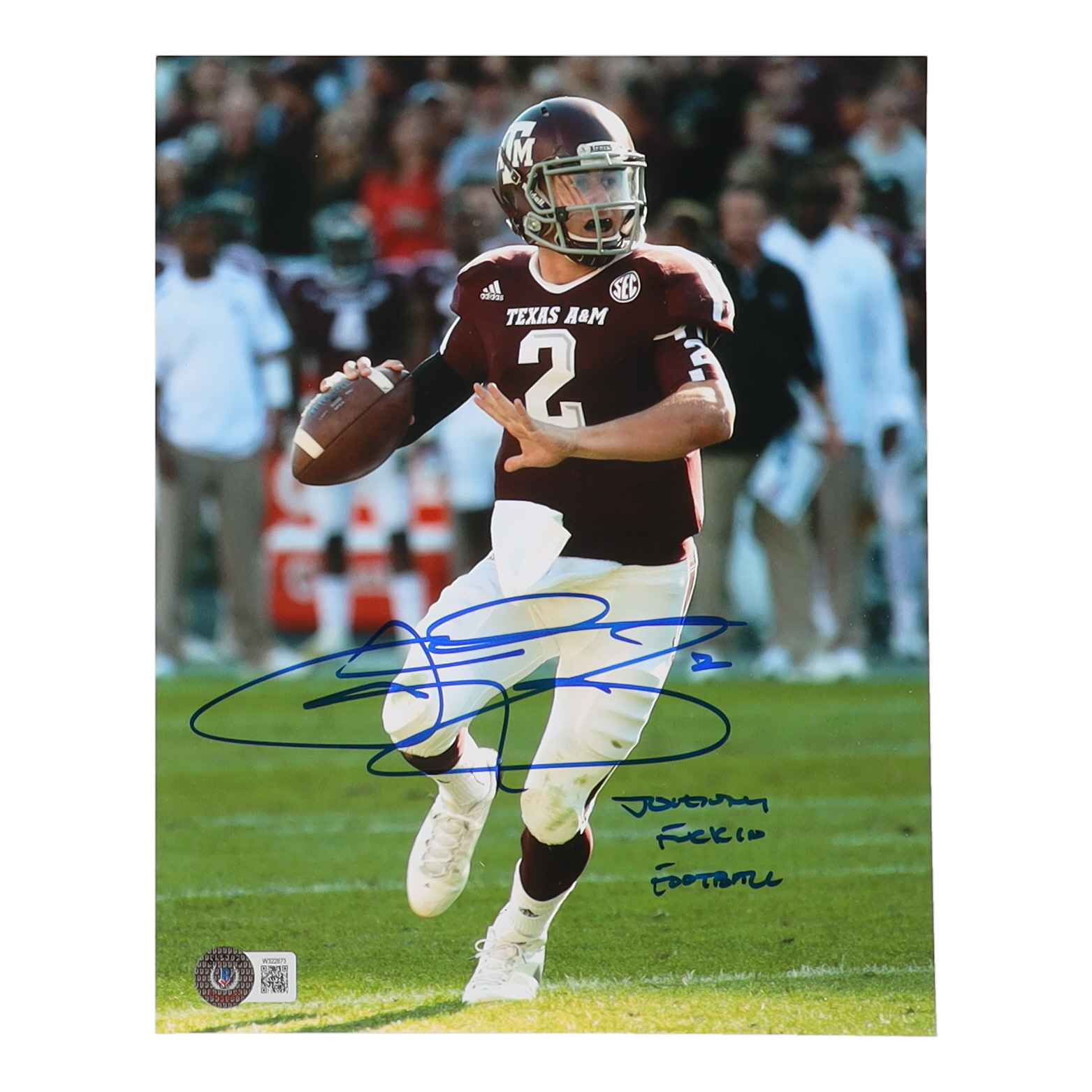 Johnny Manziel Signed Texas A&M Aggies 8x10 Photo Inscribed "Johnny F***** Football" (Beckett) at PristineAuction.com Johnny Manziel Signed Texas A&M Aggies 8x10 Photo Inscribed "Johnny F***** Football" (Beckett) at PristineAuction.com