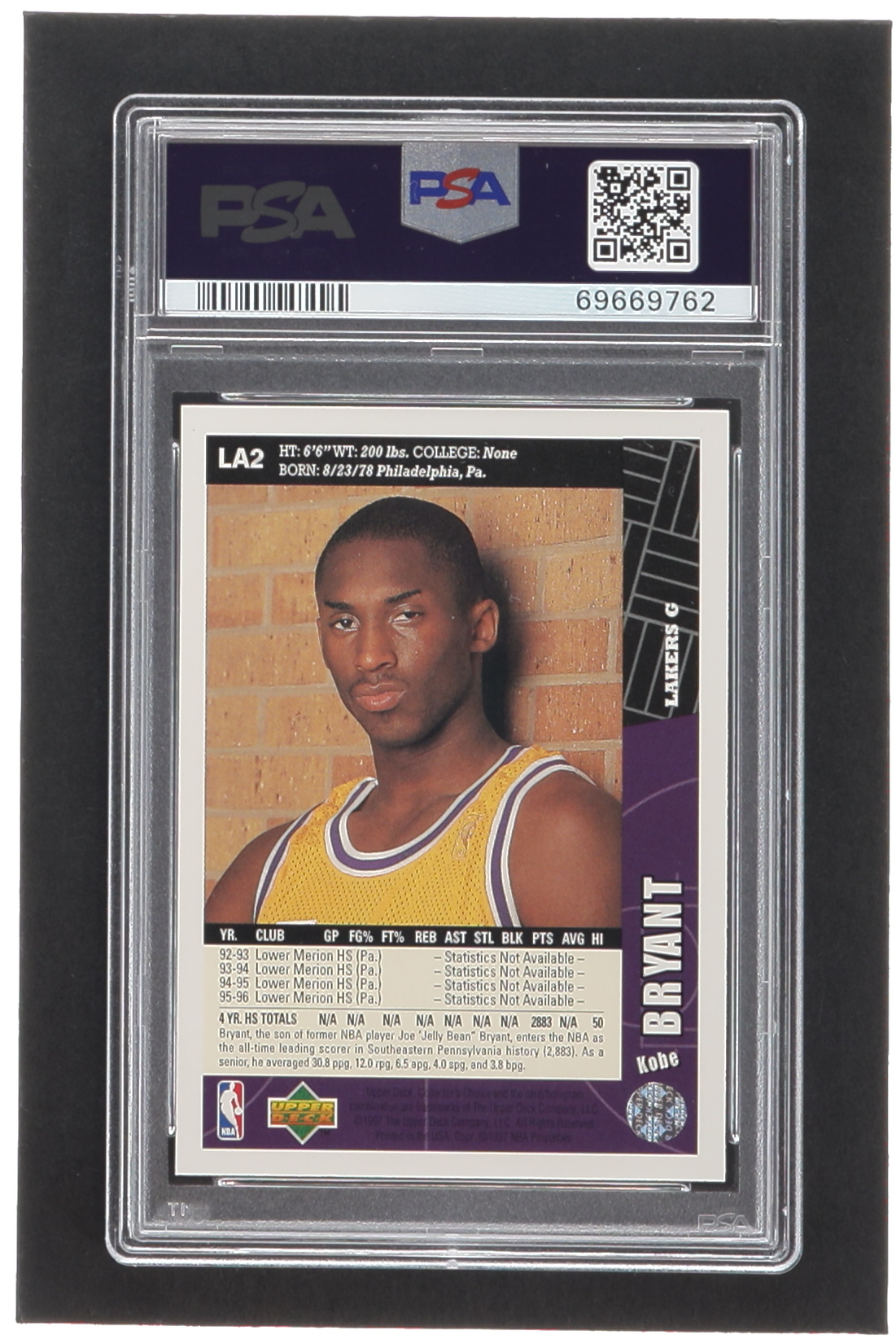 Kobe Bryant 1996-97 Collector's Choice Los Angeles Lakers #LA2 RC (PSA 9) at PristineAuction.com Kobe Bryant 1996-97 Collector's Choice Los Angeles Lakers #LA2 RC (PSA 9) at PristineAuction.com