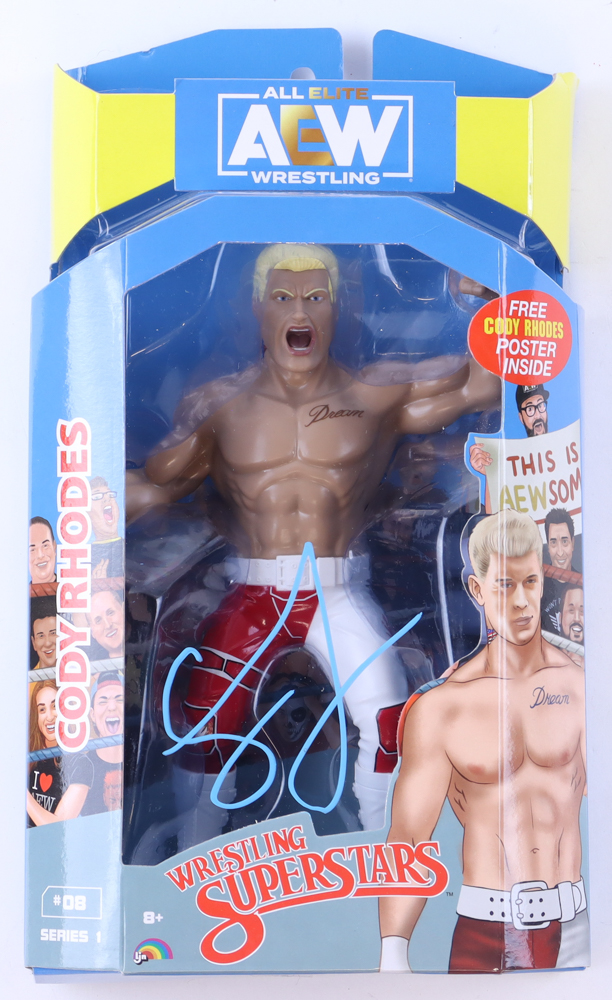 Cody Rhodes Signed AEW Action Figure (PSA) at PristineAuction.com Cody Rhodes Signed AEW Action Figure (PSA) at PristineAuction.com