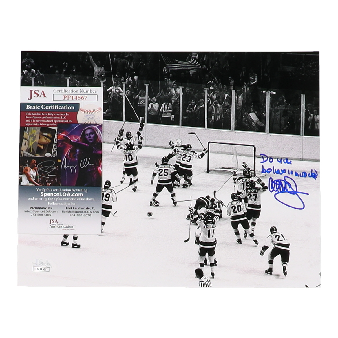 Al Michaels Signed 8x10 Photo Inscribed "Do You Believe In Miracles?" (JSA) at PristineAuction.com Al Michaels Signed 8x10 Photo Inscribed "Do You Believe In Miracles?" (JSA) at PristineAuction.com