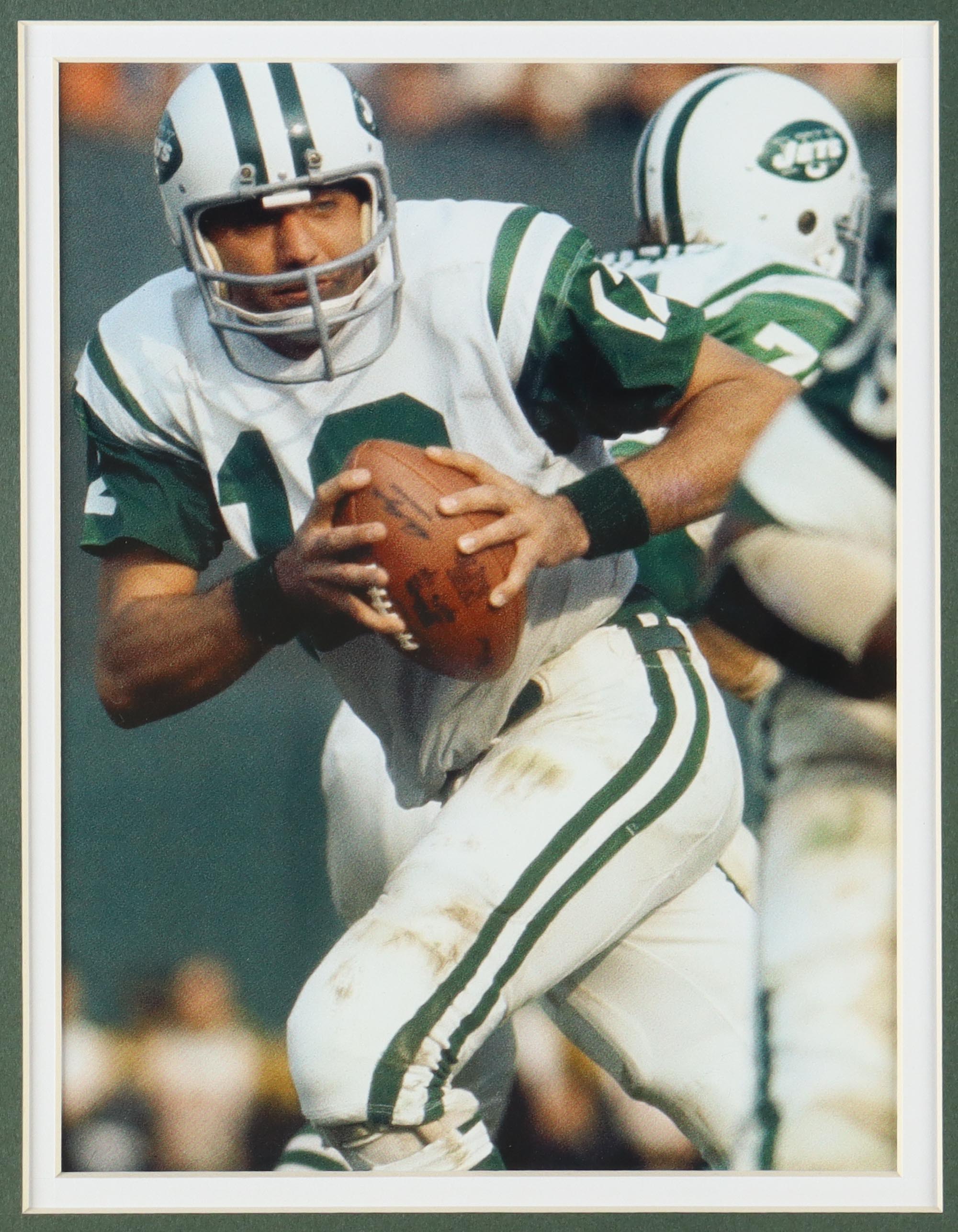 Joe Namath Signed Custom Framed Cut Display With Jersey & Official Super Bowl III Vintage Pin (PSA) at PristineAuction.com Joe Namath Signed Custom Framed Cut Display With Jersey & Official Super Bowl III Vintage Pin (PSA) at PristineAuction.com