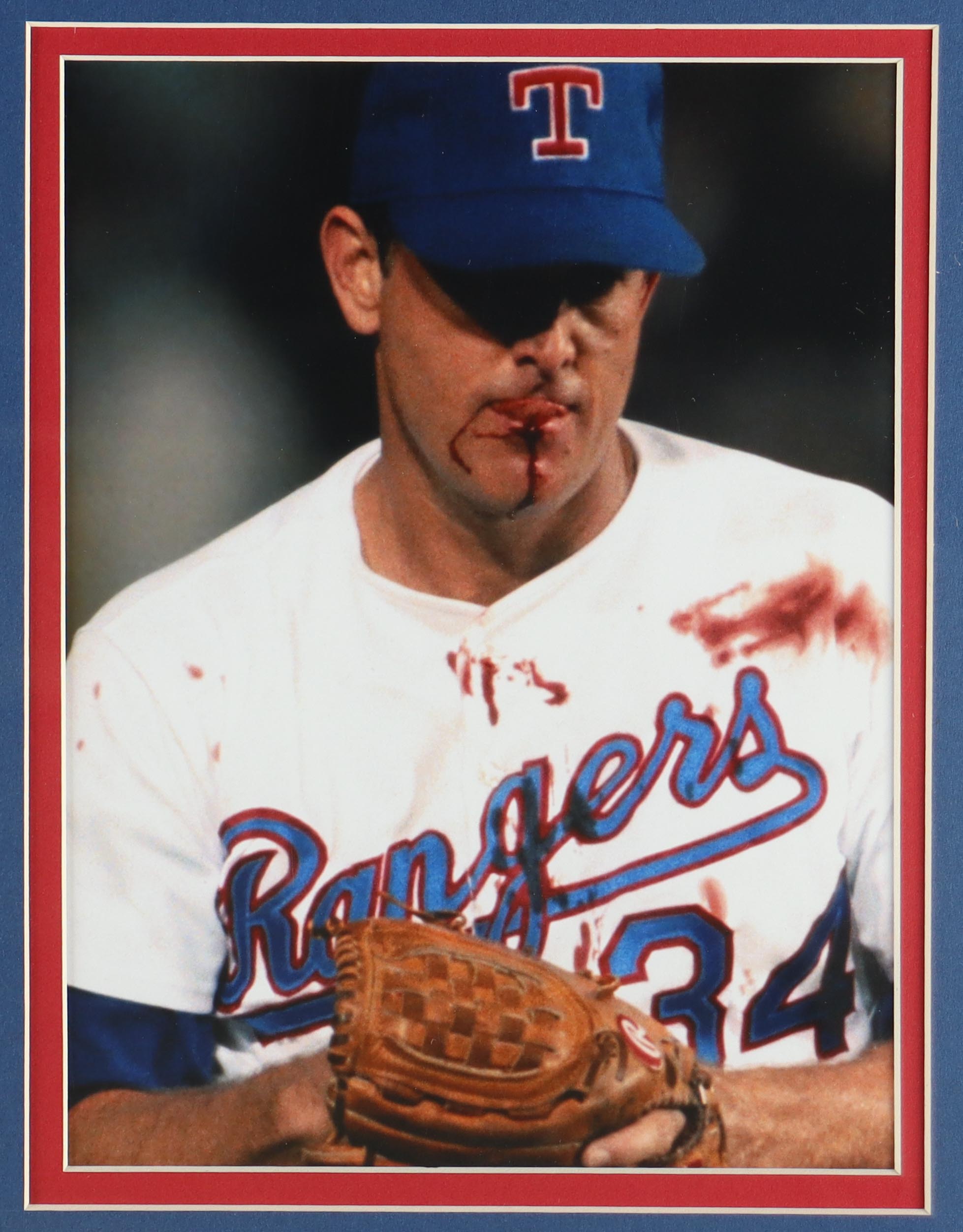 Nolan Ryan Signed Custom Framed Jersey Display Inscribed "324 Wins, 5714 K's & 7 No-Hitters" With Vintage Rangers Metal Pin (PSA) at PristineAuction.com Nolan Ryan Signed Custom Framed Jersey Display Inscribed "324 Wins, 5714 K's & 7 No-Hitters" With Vintage Rangers Metal Pin (PSA) at PristineAuction.com