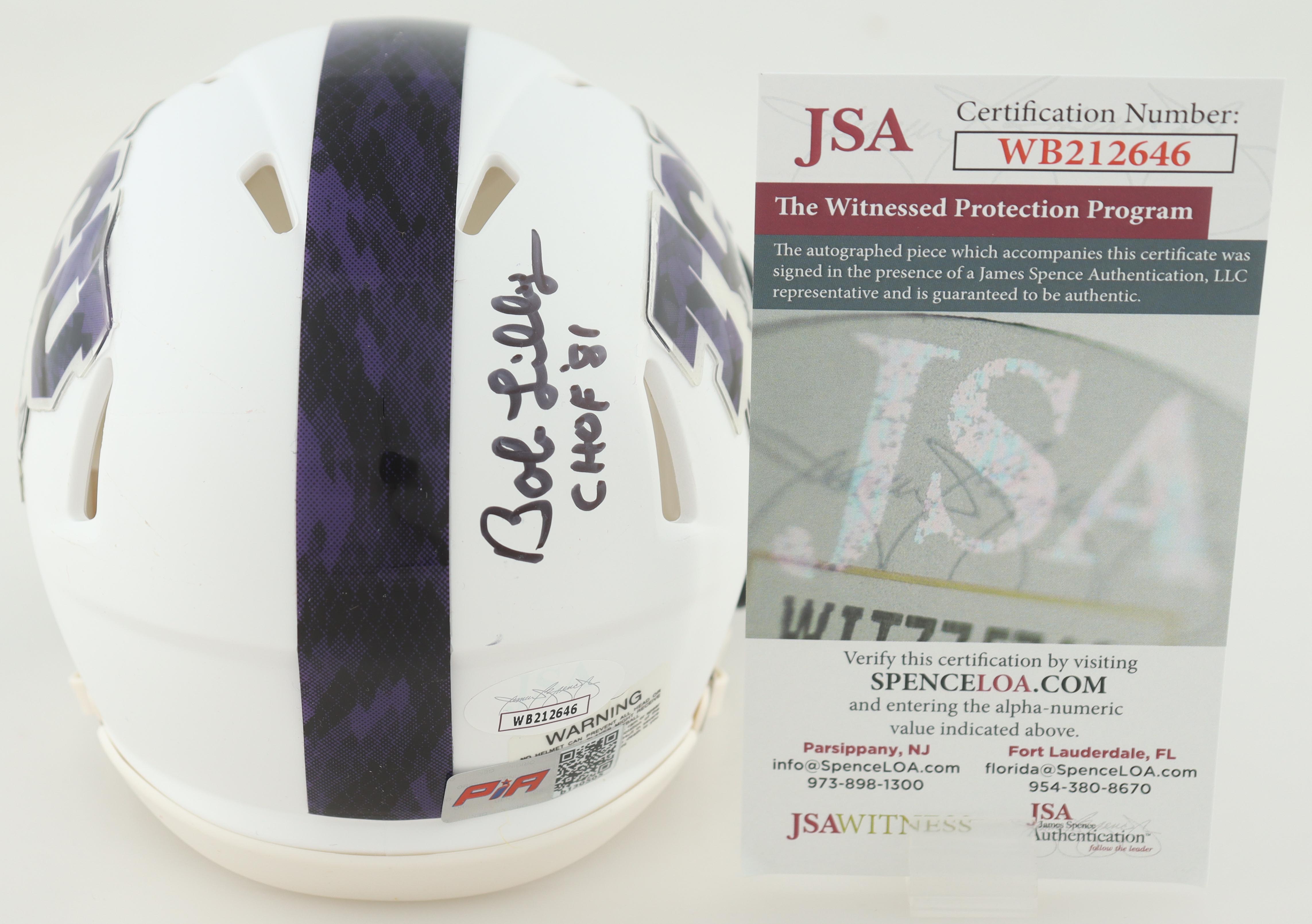 Bob Lilly Signed TCU Horned Frogs Speed Mini Helmet Inscribed "CHOF 81" (JSA) at PristineAuction.com Bob Lilly Signed TCU Horned Frogs Speed Mini Helmet Inscribed "CHOF 81" (JSA) at PristineAuction.com