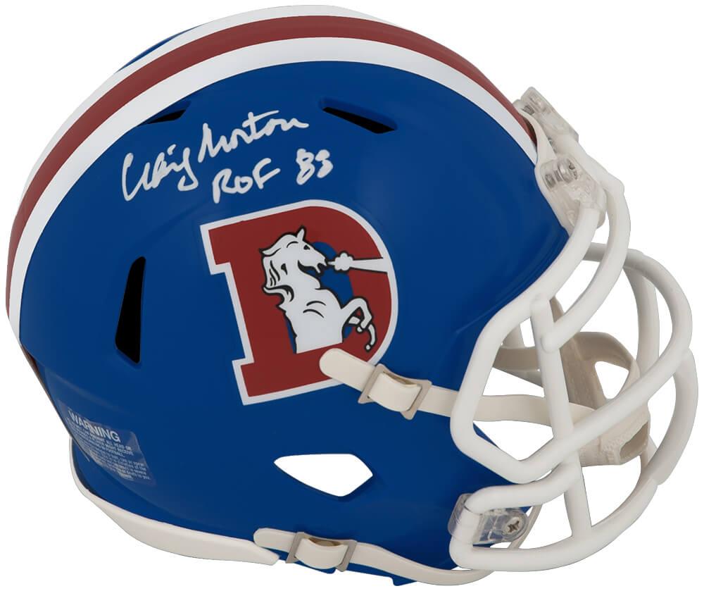 Craig Morton Signed Broncos Throwback 'D' Logo Speed Mini Helmet Inscribed "ROF 88" (Schwartz) at PristineAuction.com Craig Morton Signed Broncos Throwback 'D' Logo Speed Mini Helmet Inscribed "ROF 88" (Schwartz) at PristineAuction.com