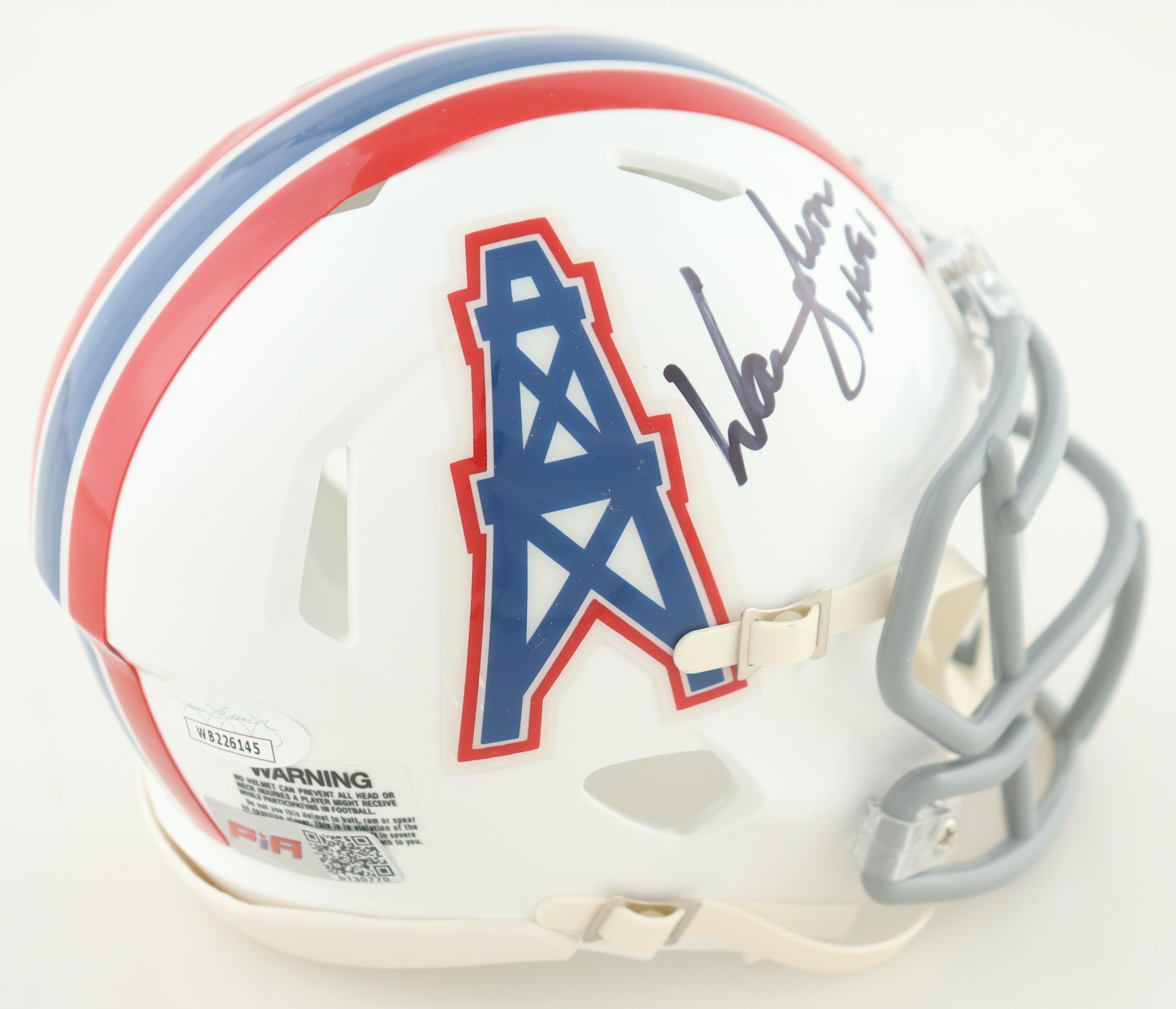 Warren Moon Signed Oilers Speed Mini Helmet (JSA) at PristineAuction.com Warren Moon Signed Oilers Speed Mini Helmet (JSA) at PristineAuction.com