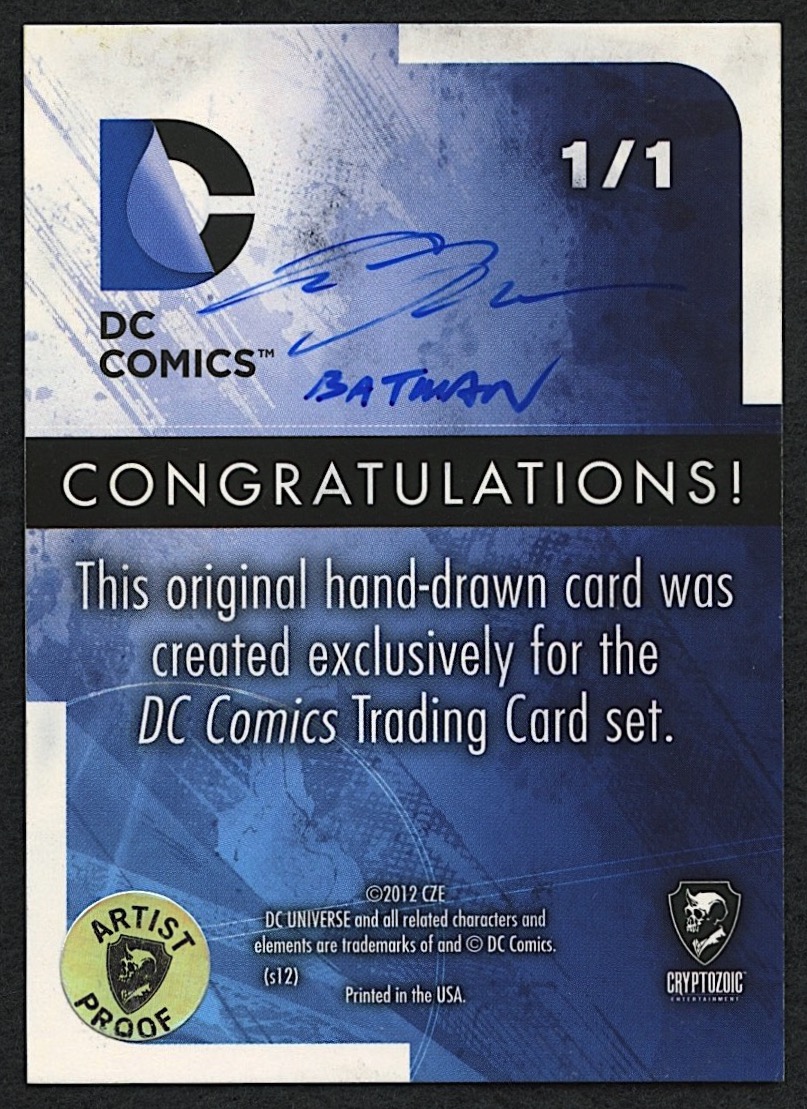 Batman | 2012 DC Comics Cryptozoic Original Art Sketch Card by Tom