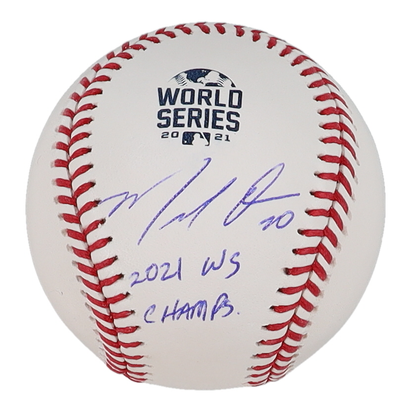 Marcell Ozuna Signed 2021 World Series Baseball Inscribed "2021 WS Champs" (JSA) at PristineAuction.com Marcell Ozuna Signed 2021 World Series Baseball Inscribed "2021 WS Champs" (JSA) at PristineAuction.com