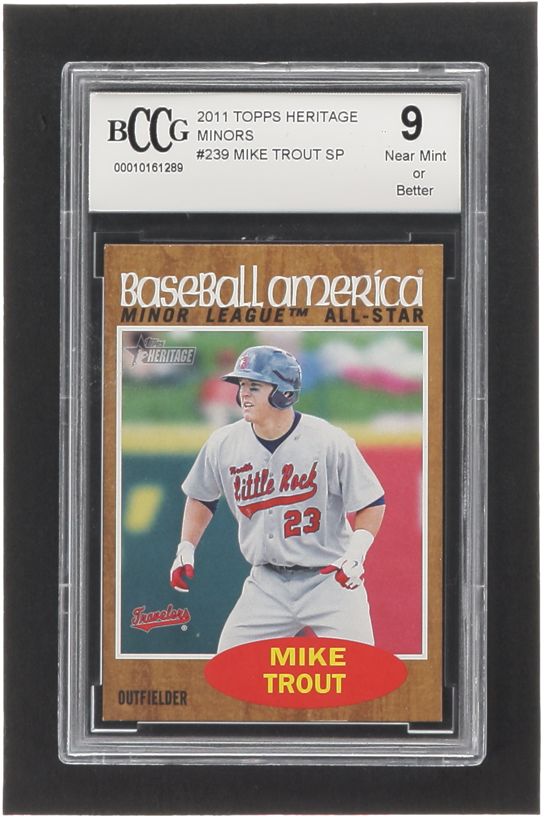 Mike Trout 2011 Topps Heritage Minors #239 SP RC (BCCG 9) at PristineAuction.com Mike Trout 2011 Topps Heritage Minors #239 SP RC (BCCG 9) at PristineAuction.com