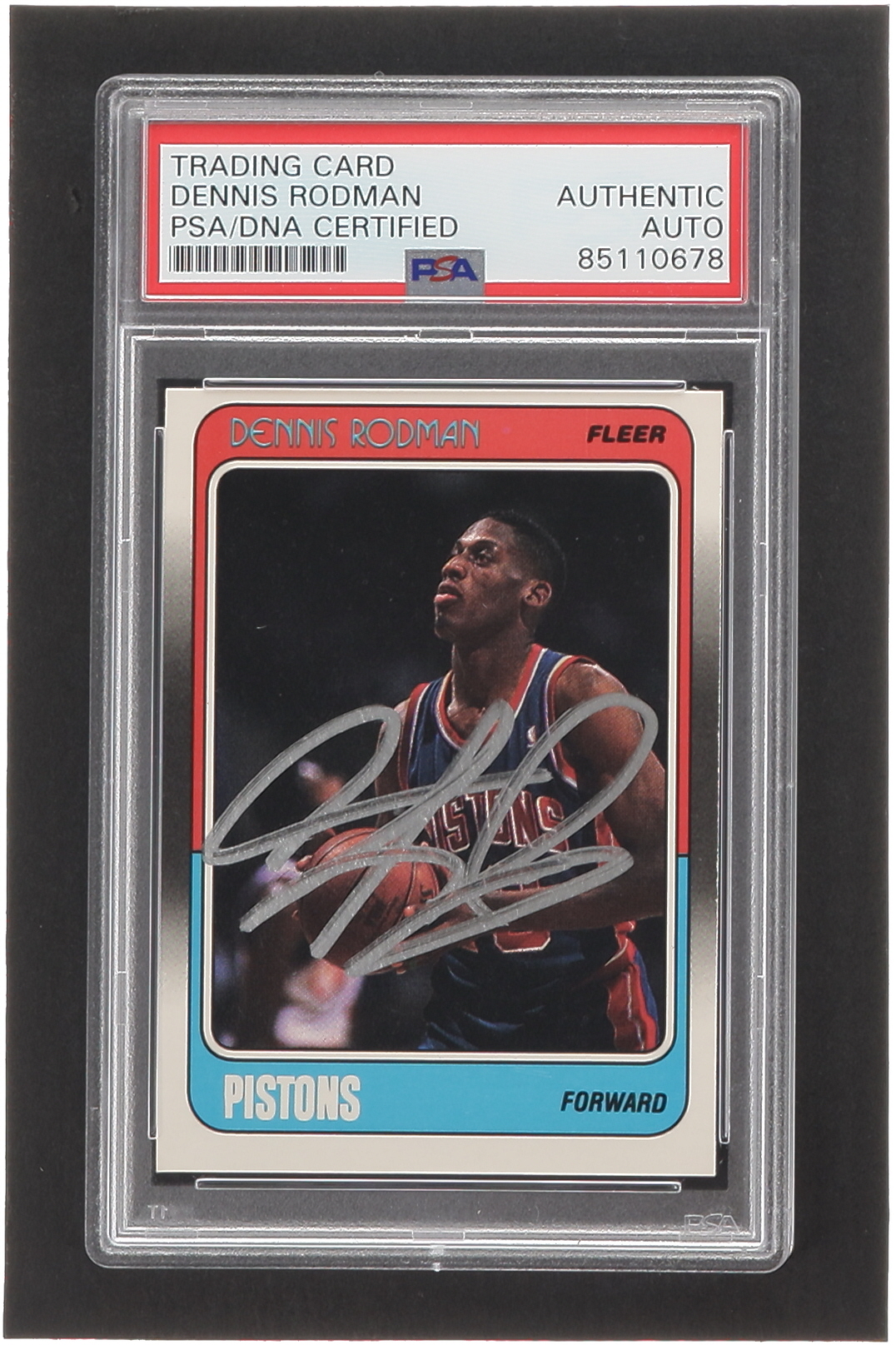 Dennis Rodman Signed 1988-89 Fleer #43 RC (PSA) at PristineAuction.com Dennis Rodman Signed 1988-89 Fleer #43 RC (PSA) at PristineAuction.com