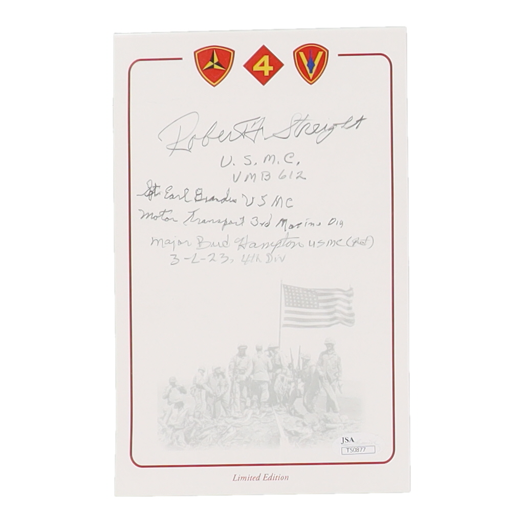 Bud Hampton, Earl Brandes & Robert Streight Signed LE World War II 5.5x8.5 Photo with Service Record Inscriptions (JSA) at PristineAuction.com Bud Hampton, Earl Brandes & Robert Streight Signed LE World War II 5.5x8.5 Photo with Service Record Inscriptions (JSA) at PristineAuction.com