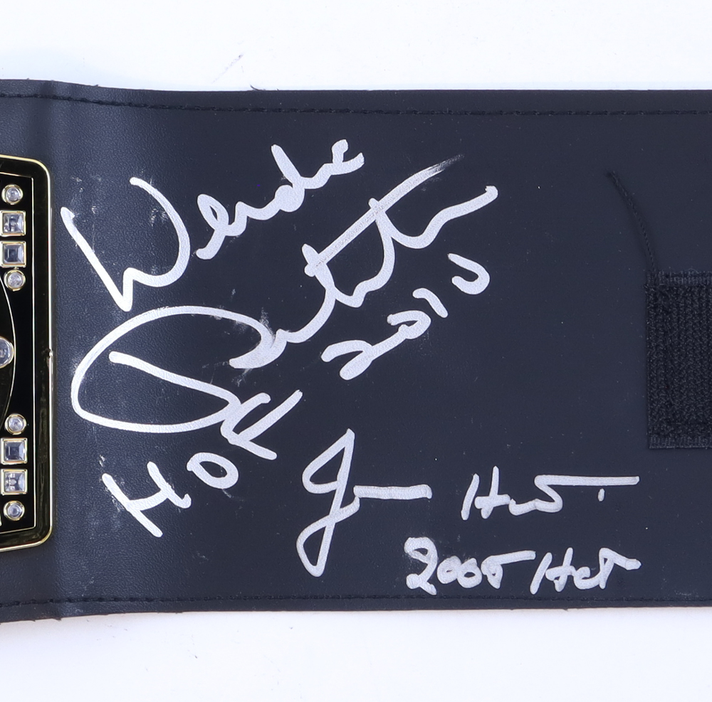 WWE Replica Heavyweight Championship Belt Signed By (5) with Ricky Steamboat, Wendi Richter, Jimmy Hart, Brutus Beefcake, and KoKo B. Ware with Hall of Fame Inscriptions (JSA) at PristineAuction.com WWE Replica Heavyweight Championship Belt Signed By (5) with Ricky Steamboat, Wendi Richter, Jimmy Hart, Brutus Beefcake, and KoKo B. Ware with Hall of Fame Inscriptions (JSA) at PristineAuction.com