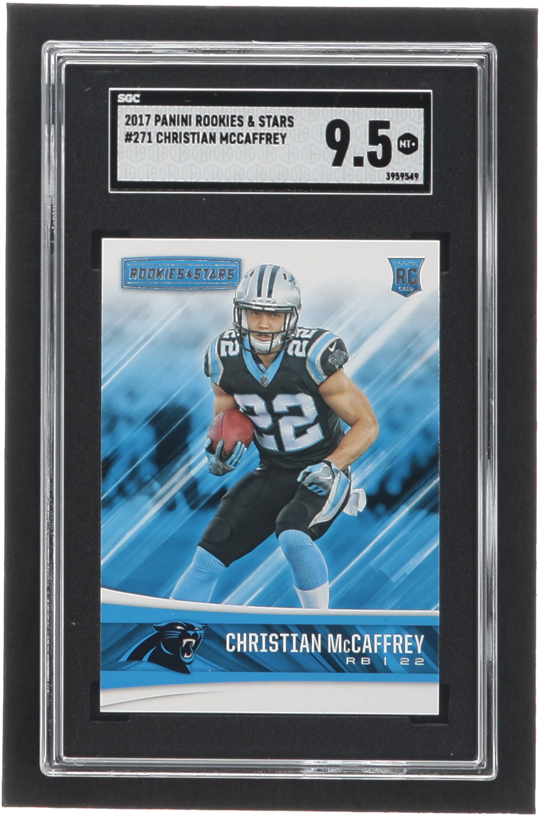 Christian McCaffrey 2017 Rookies and Stars #271 RC (SGC 9.5) at PristineAuction.com Christian McCaffrey 2017 Rookies and Stars #271 RC (SGC 9.5) at PristineAuction.com