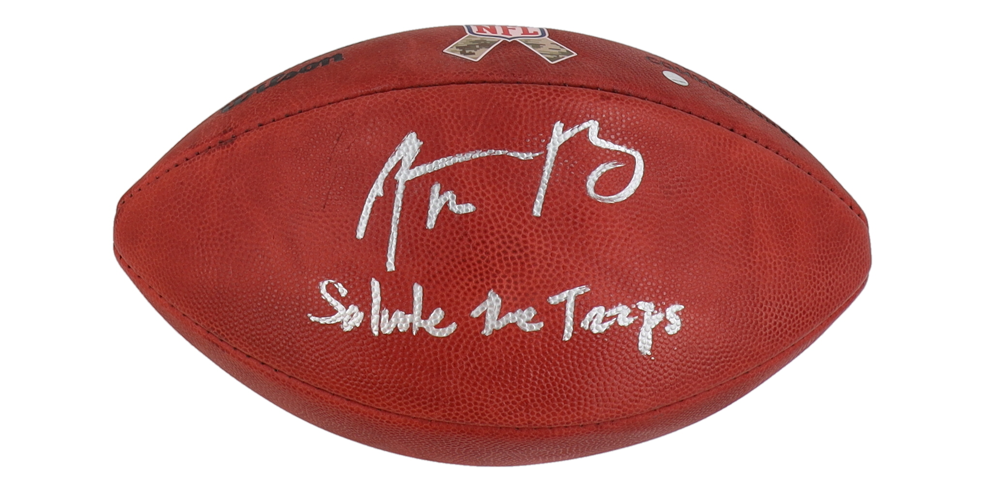 Aaron Rodgers Signed Official NFL "The Duke" Game Ball Football Inscribed "Salute The Troops" (Steiner) at PristineAuction.com Aaron Rodgers Signed Official NFL "The Duke" Game Ball Football Inscribed "Salute The Troops" (Steiner) at PristineAuction.com