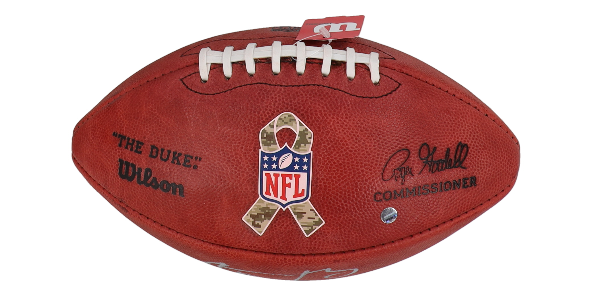 Aaron Rodgers Signed Official NFL "The Duke" Game Ball Football Inscribed "Salute The Troops" (Steiner) at PristineAuction.com Aaron Rodgers Signed Official NFL "The Duke" Game Ball Football Inscribed "Salute The Troops" (Steiner) at PristineAuction.com