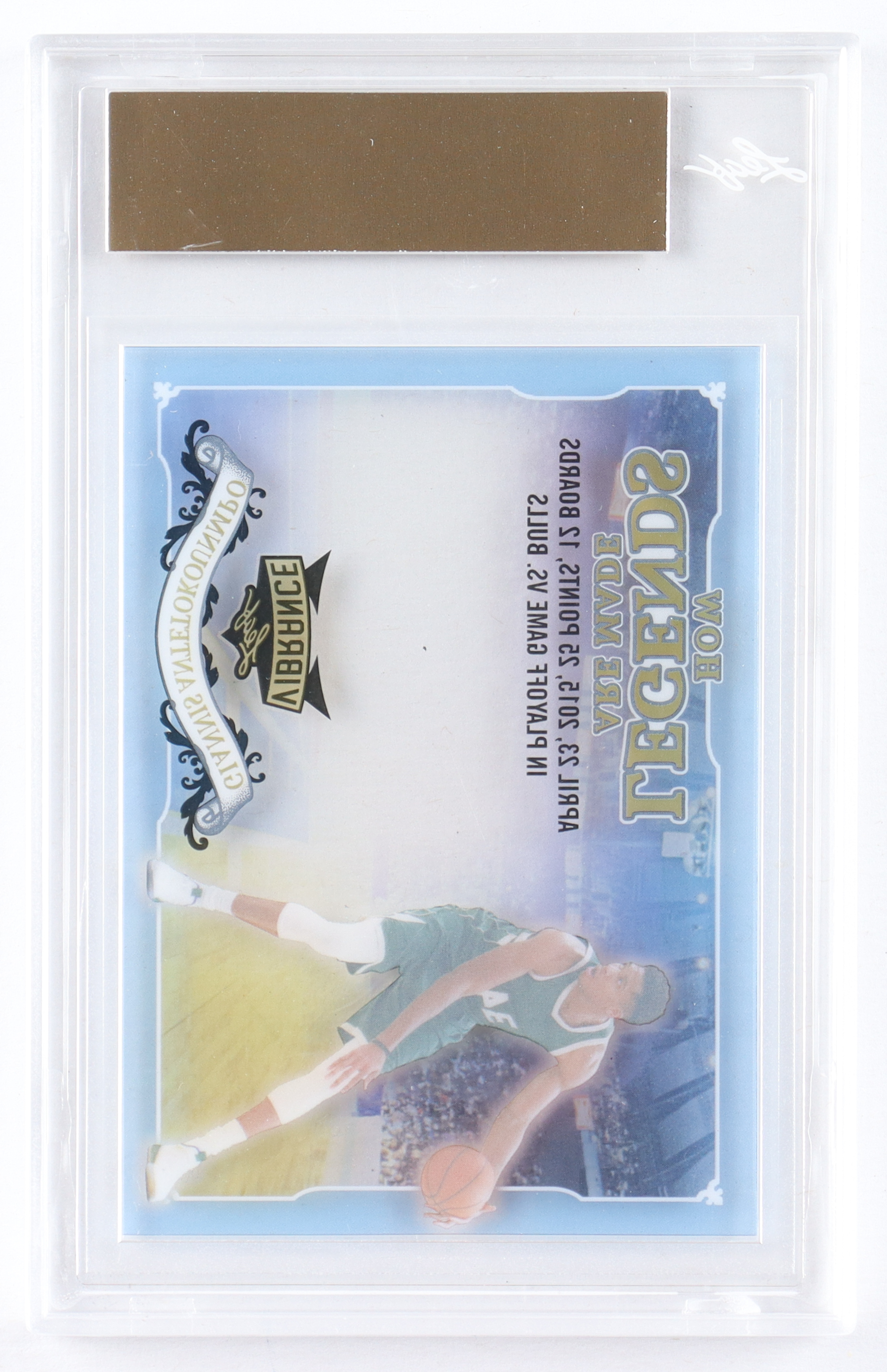 Giannis Antetokounmpo 2022 Leaf Vibrance How Legends Are Made Pre-Production Proof Clear Platinum Blue #1/1 (Leaf) at PristineAuction.com Giannis Antetokounmpo 2022 Leaf Vibrance How Legends Are Made Pre-Production Proof Clear Platinum Blue #1/1 (Leaf) at PristineAuction.com
