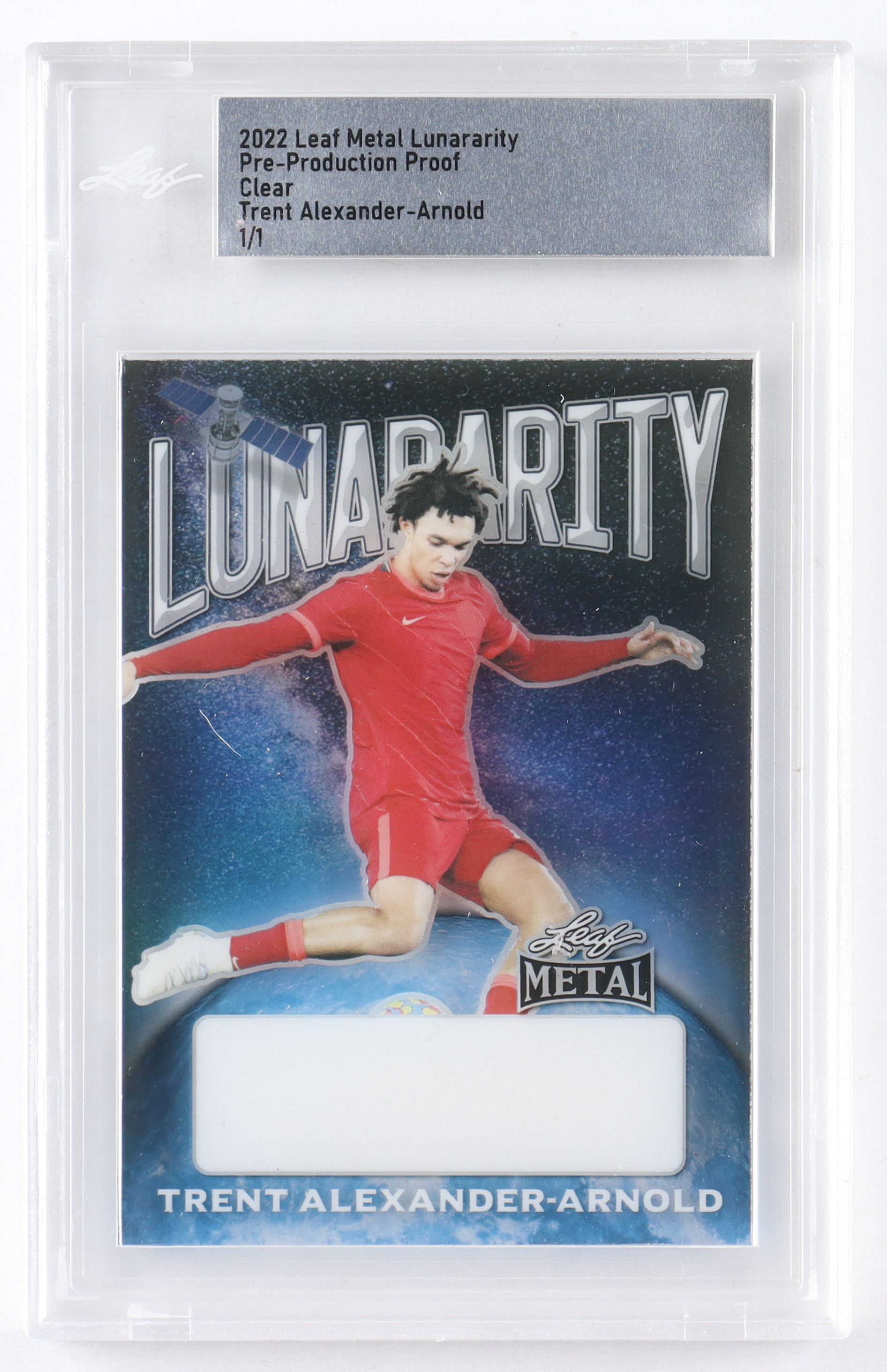 Trent Alexander-Arnold 2022 Leaf Metal Lunararity Pre-Production Proof Clear #1/1 (Leaf) at PristineAuction.com Trent Alexander-Arnold 2022 Leaf Metal Lunararity Pre-Production Proof Clear #1/1 (Leaf) at PristineAuction.com