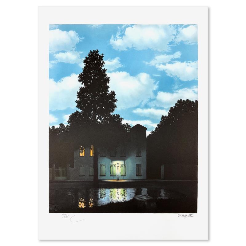 Rene Magritte "L'Empire des Lumieres (The Empire of Light)" LE 23x26 Custom Framed Lithograph at PristineAuction.com Rene Magritte "L'Empire des Lumieres (The Empire of Light)" LE 23x26 Custom Framed Lithograph at PristineAuction.com