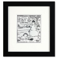 Bizarro "Control Freak Snowman" 12x11 Custom Framed Original Pen & Ink Drawing by Dan Piraro (Artova) at PristineAuction.com
