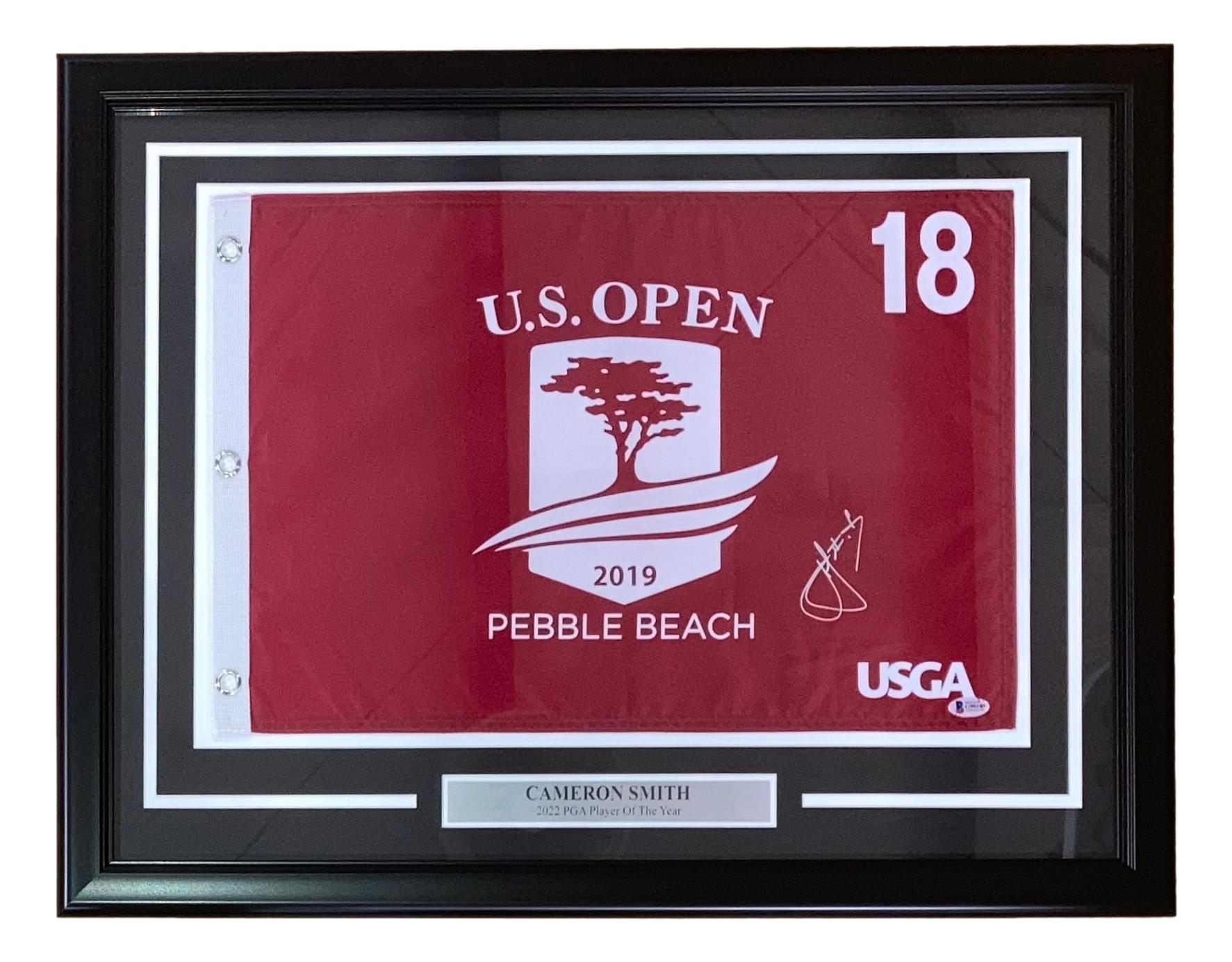Cameron Smith Signed 2019 US Open Custom Framed Golf Flag (Beckett) at PristineAuction.com Cameron Smith Signed 2019 US Open Custom Framed Golf Flag (Beckett) at PristineAuction.com