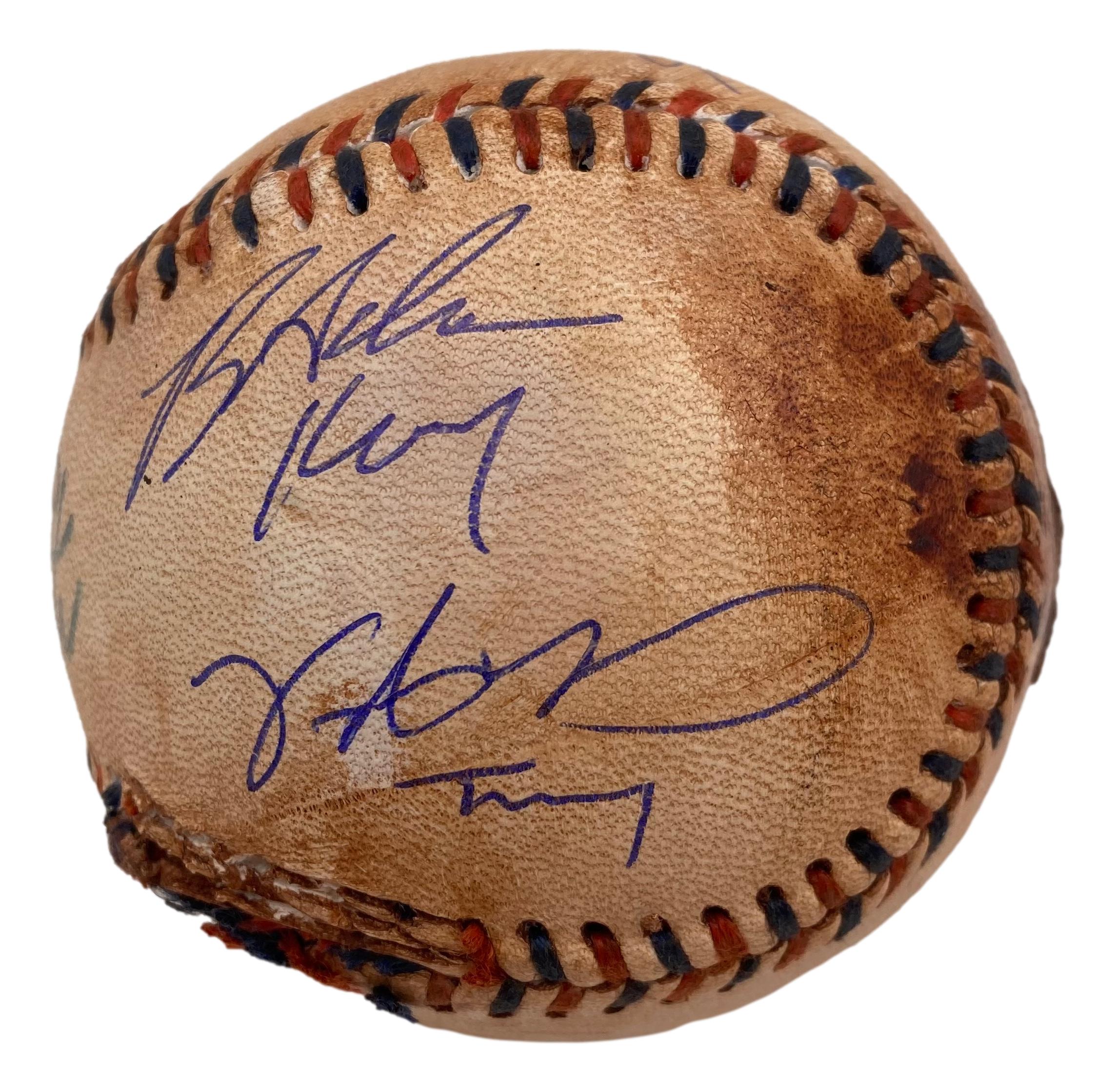 "The Sandlot" Replica Baseball Cast-Signed By (7) with Tom Guiry, Shane Obedzinski, Marty York, Chauncey Leopardi (JSA) at PristineAuction.com "The Sandlot" Replica Baseball Cast-Signed By (7) with Tom Guiry, Shane Obedzinski, Marty York, Chauncey Leopardi (JSA) at PristineAuction.com