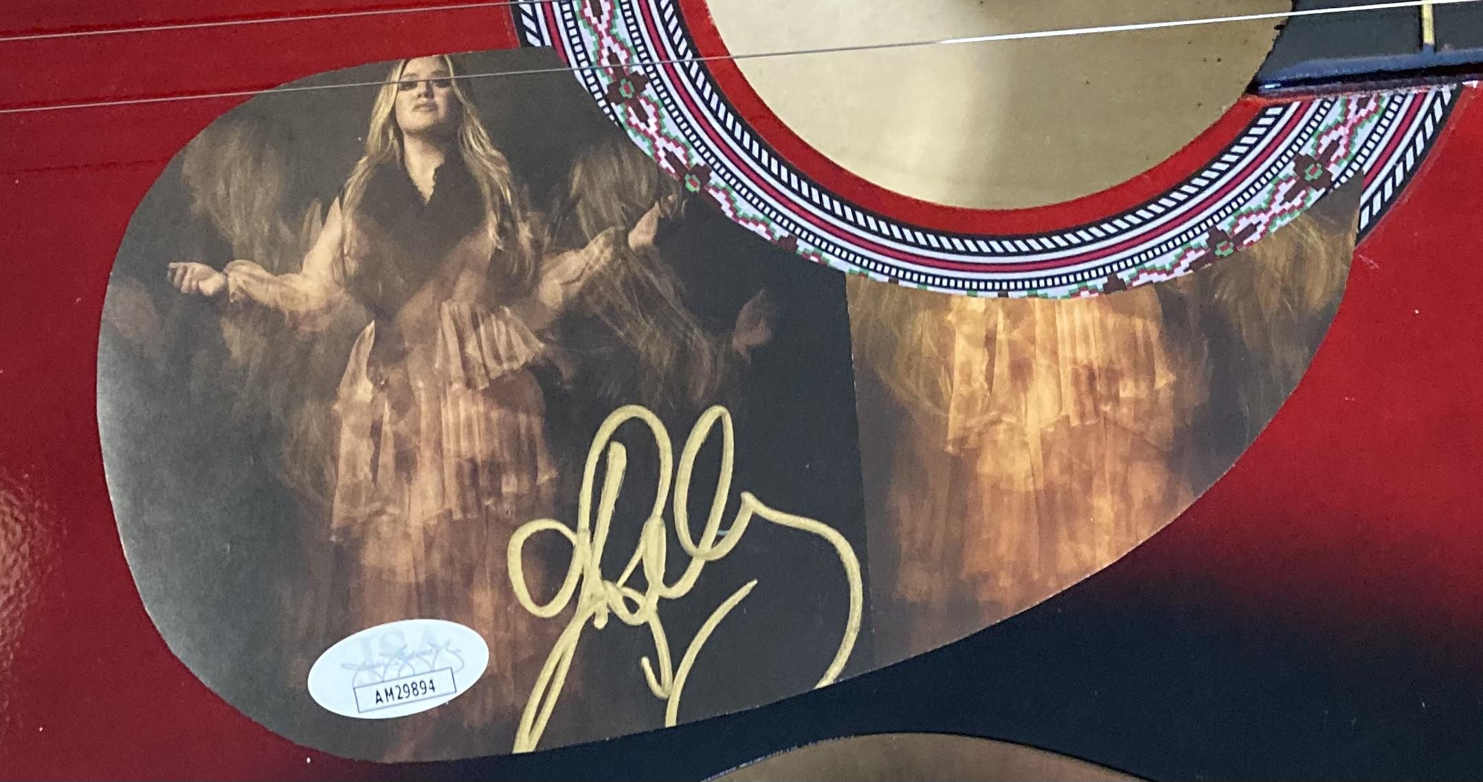 Kelly Clarkson Signed 38" Acoustic Guitar (JSA) at PristineAuction.com Kelly Clarkson Signed 38" Acoustic Guitar (JSA) at PristineAuction.com