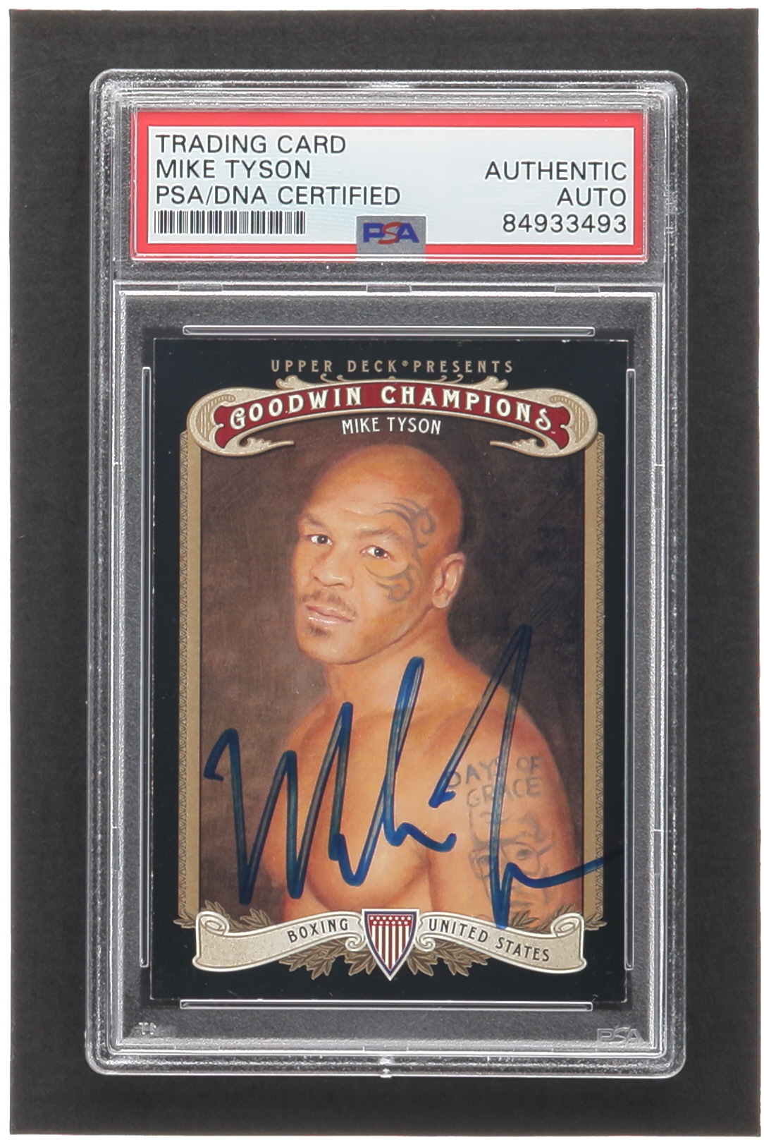 Mike Tyson Signed 2012 Upper Deck Goodwin Champions #102 (PSA) at PristineAuction.com Mike Tyson Signed 2012 Upper Deck Goodwin Champions #102 (PSA) at PristineAuction.com
