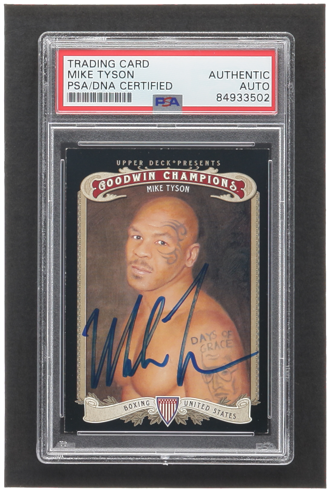 Mike Tyson Signed 2012 Upper Deck Goodwin Champions #102 (PSA) at PristineAuction.com Mike Tyson Signed 2012 Upper Deck Goodwin Champions #102 (PSA) at PristineAuction.com