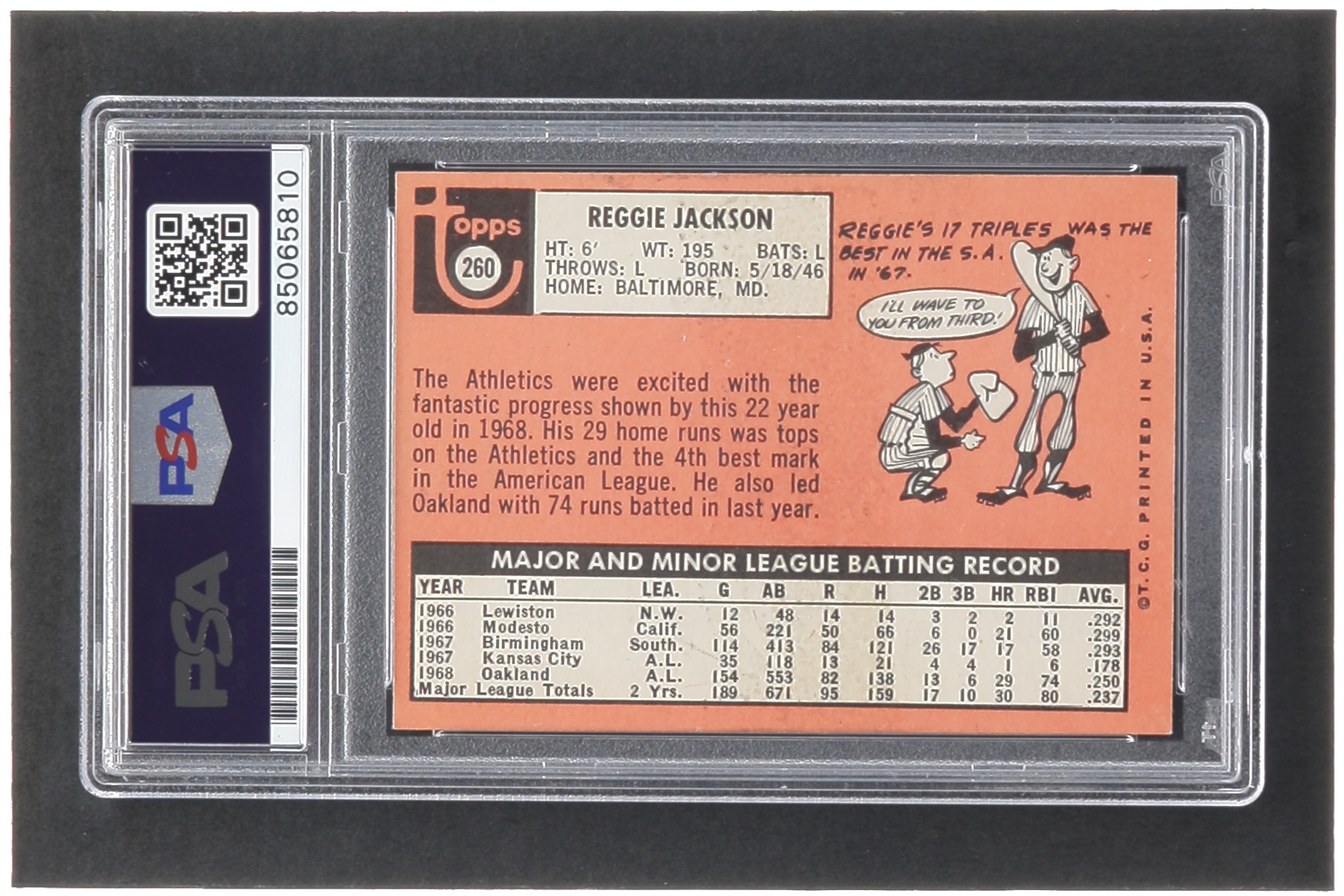 Reggie Jackson Signed 1969 Topps #260 RC (PSA | Auto 10) at PristineAuction.com Reggie Jackson Signed 1969 Topps #260 RC (PSA | Auto 10) at PristineAuction.com
