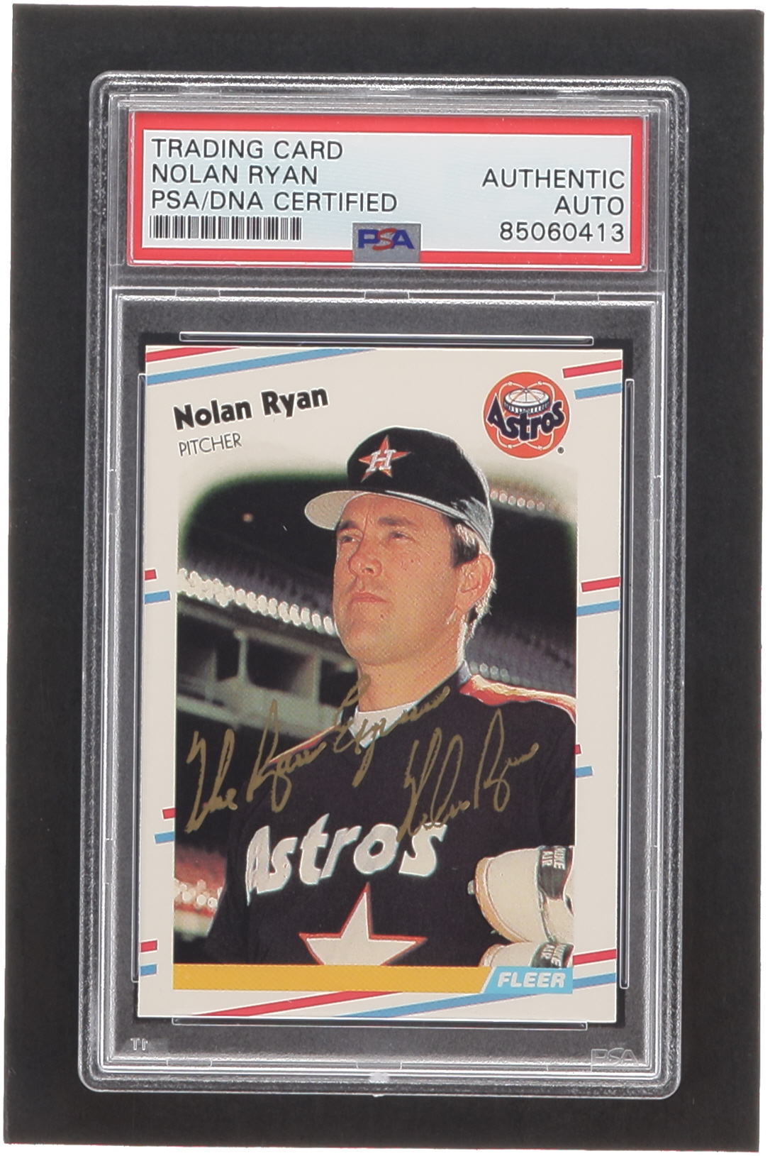Nolan Ryan Signed 1988 Fleer #455 Inscribed "The Ryan Express" (PSA) at PristineAuction.com Nolan Ryan Signed 1988 Fleer #455 Inscribed "The Ryan Express" (PSA) at PristineAuction.com