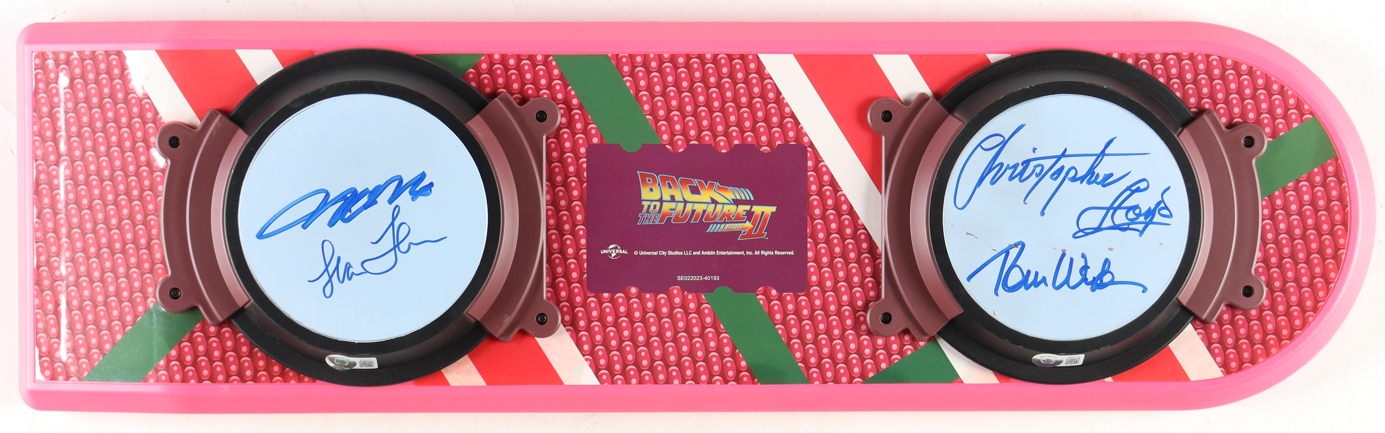 "Back To The Future Part II" Full-Size Hover Board Signed by (4) with Christopher Lloyd, Michael J Fox, Lea Thompson & Tom Wilson (Beckett) at PristineAuction.com "Back To The Future Part II" Full-Size Hover Board Signed by (4) with Christopher Lloyd, Michael J Fox, Lea Thompson & Tom Wilson (Beckett) at PristineAuction.com