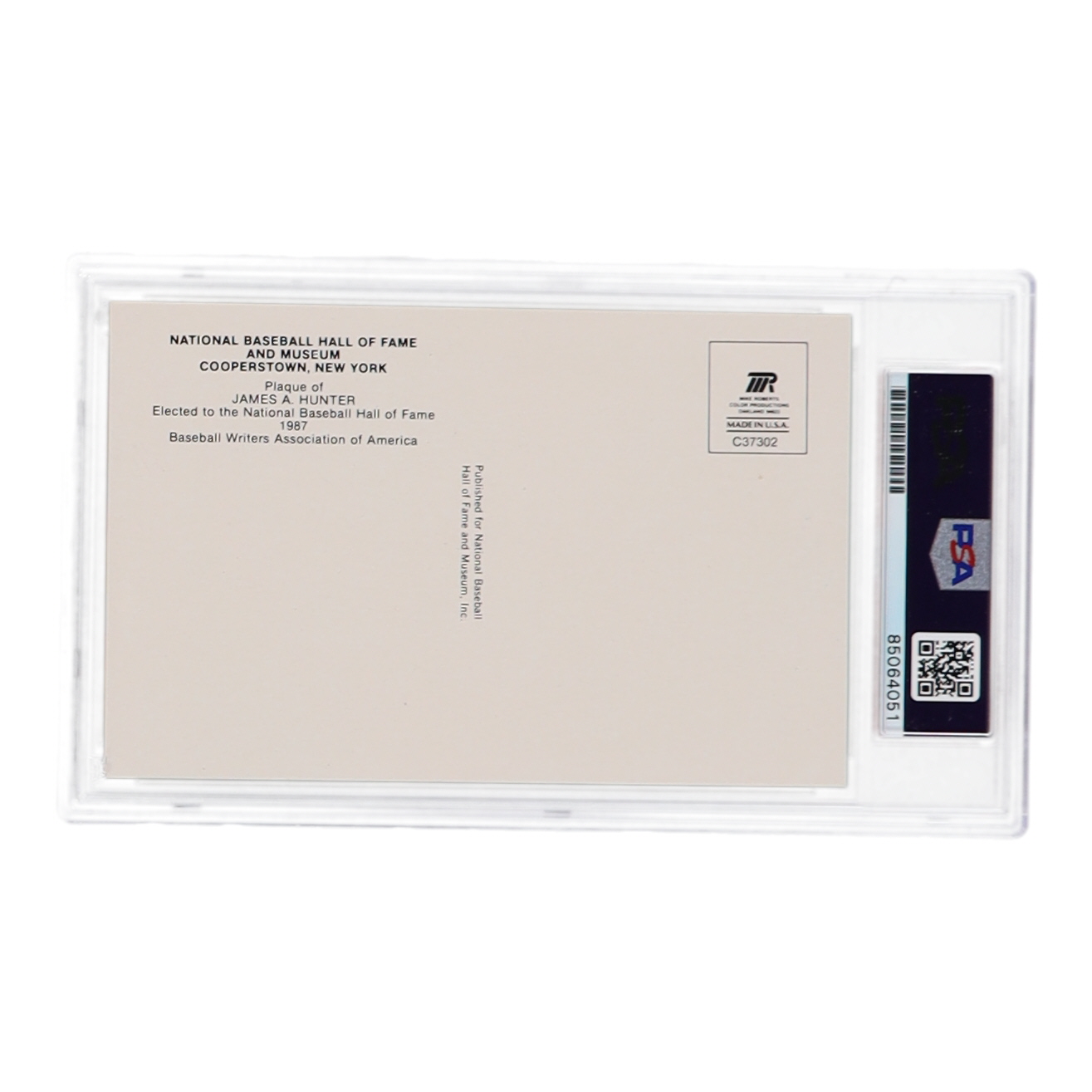 Jim "Catfish" Hunter Signed Hall of Fame Plaque Postcard (PSA) at PristineAuction.com Jim "Catfish" Hunter Signed Hall of Fame Plaque Postcard (PSA) at PristineAuction.com