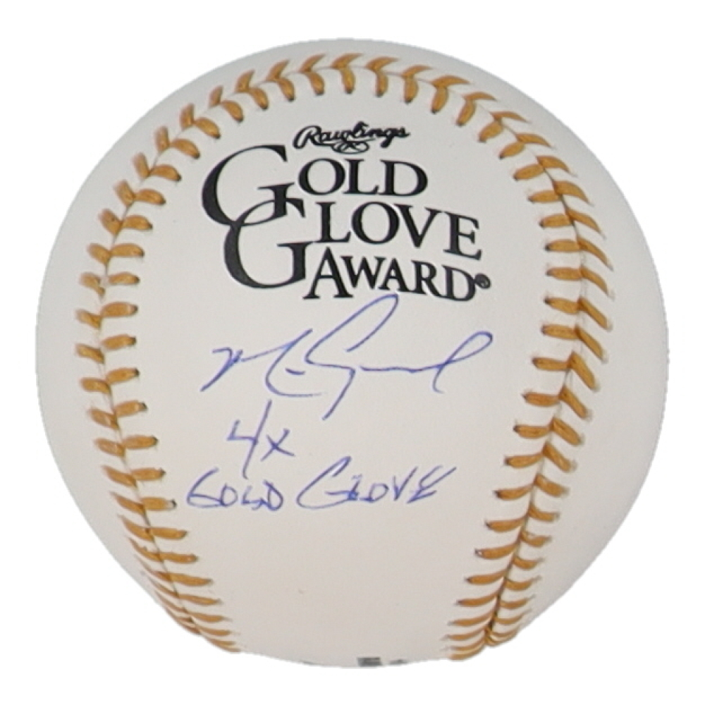 Mark Grace Signed Gold Glove Baseball Inscribed "4x Gold Glove" (JSA) Pristine Auction