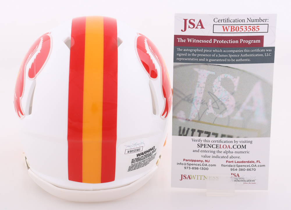 Jake Camarda Signed Buccaneers Throwback Speed Mini Helmet (JSA) at PristineAuction.com Jake Camarda Signed Buccaneers Throwback Speed Mini Helmet (JSA) at PristineAuction.com