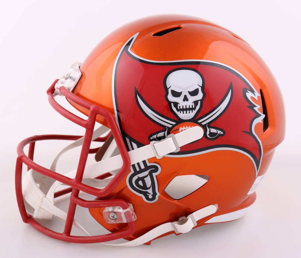 Jake Camarda Signed Buccaneers Full-Size Flash Alternate Speed Helmet Inscribed "Keeping It Inside The 20" (JSA) at PristineAuction.com Jake Camarda Signed Buccaneers Full-Size Flash Alternate Speed Helmet Inscribed "Keeping It Inside The 20" (JSA) at PristineAuction.com