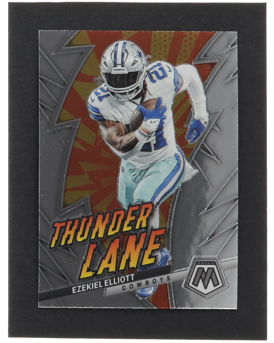 Ezekiel Elliott 2023 Panini Mosaic Thunder Lane #10 at PristineAuction.com Ezekiel Elliott 2023 Panini Mosaic Thunder Lane #10 at PristineAuction.com