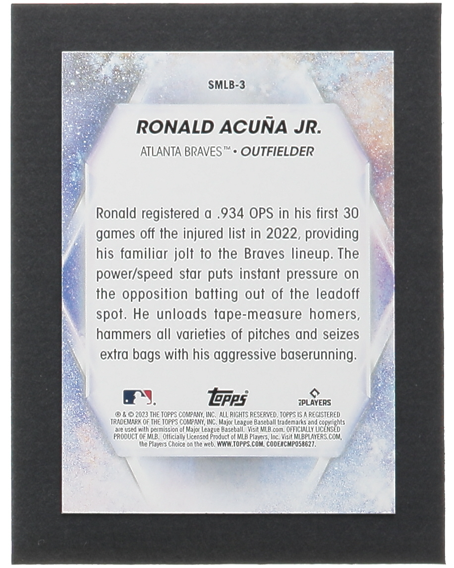 Ronald Acuna Jr. 2023 Topps Stars of the MLB #SMLB3 at PristineAuction.com Ronald Acuna Jr. 2023 Topps Stars of the MLB #SMLB3 at PristineAuction.com
