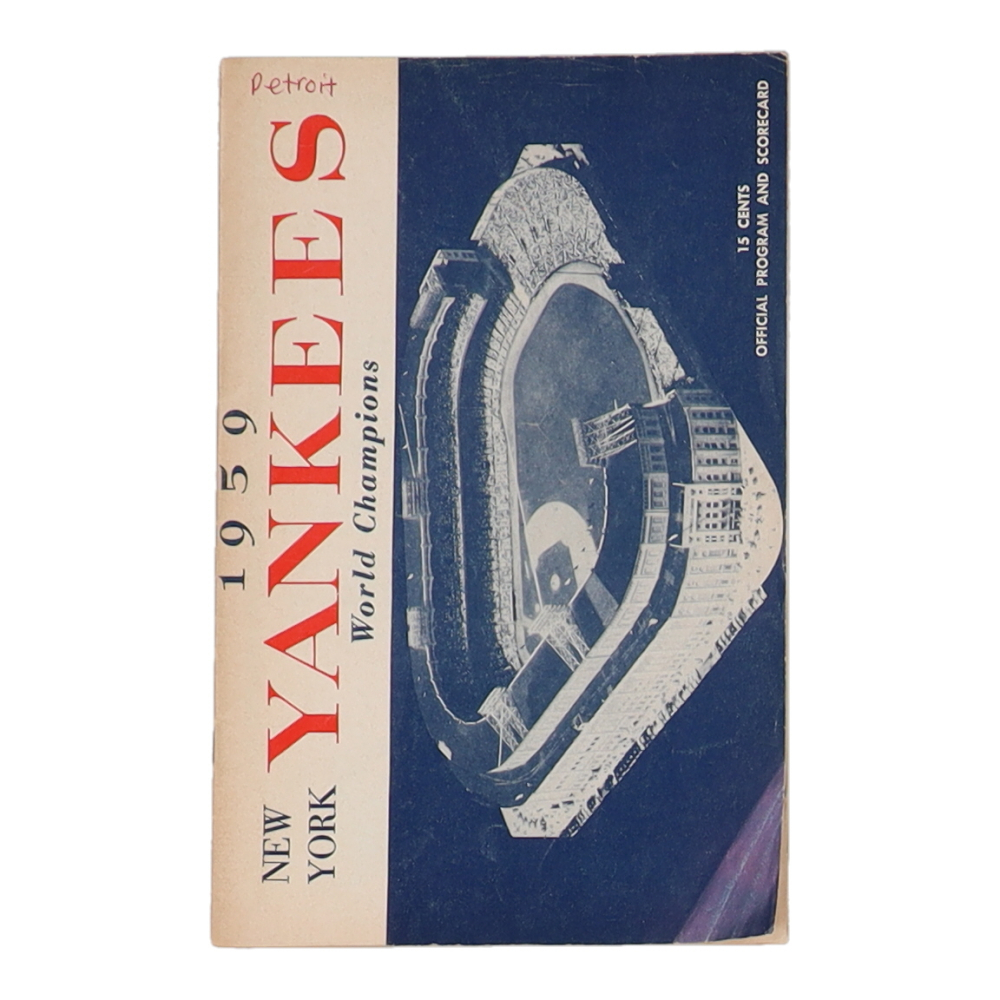 1959 Yankees vs. Tigers Original Scorecard | Pristine Auction